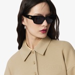 Lacoste Kadın Relaxed Fit Polo Yaka Yün Bej Triko