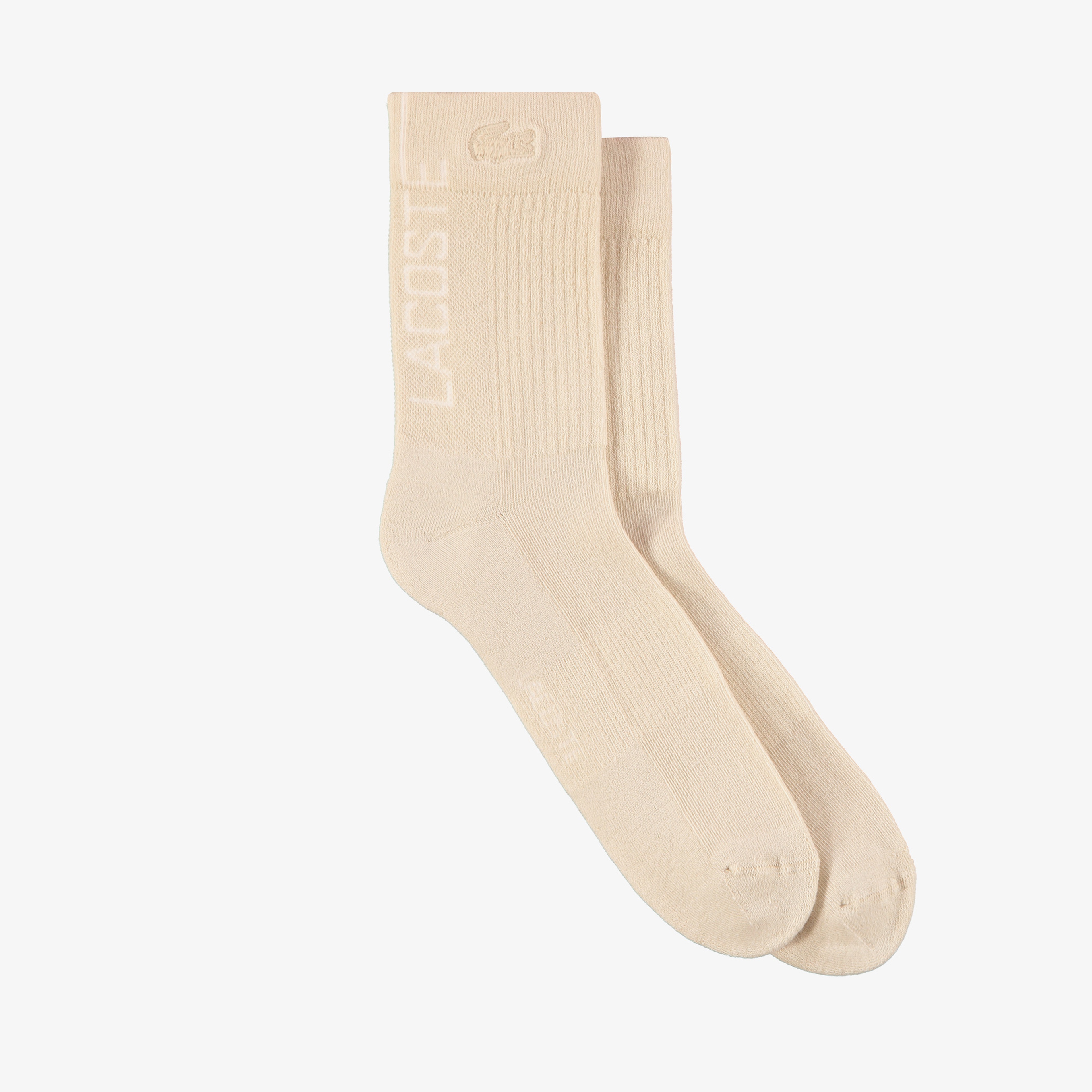 Lacoste x House of SuperStep Çizgili Unisex Bej Çorap