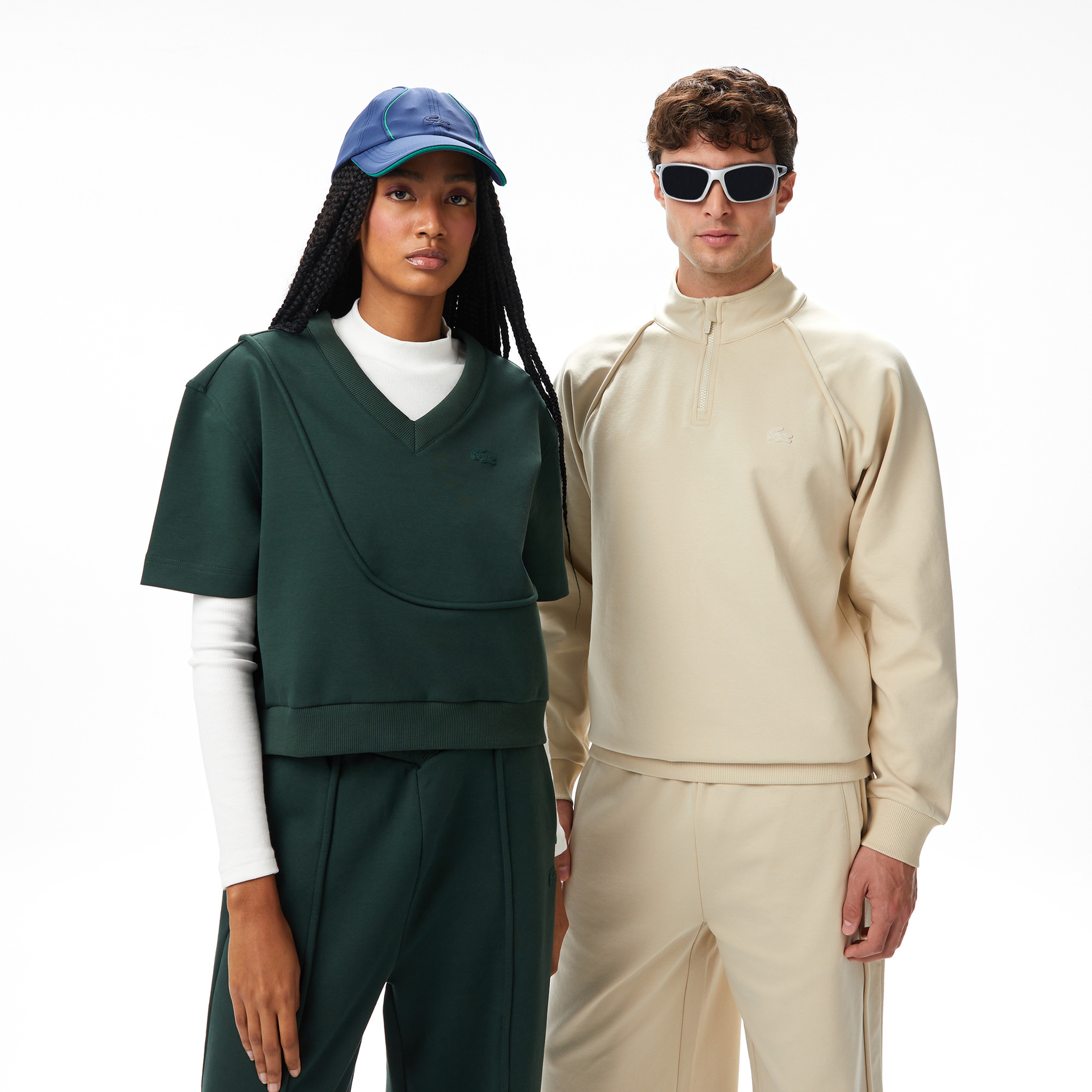 Lacoste x House of SuperStep Relaxed Fit Erkek Bej Sweatshirt
