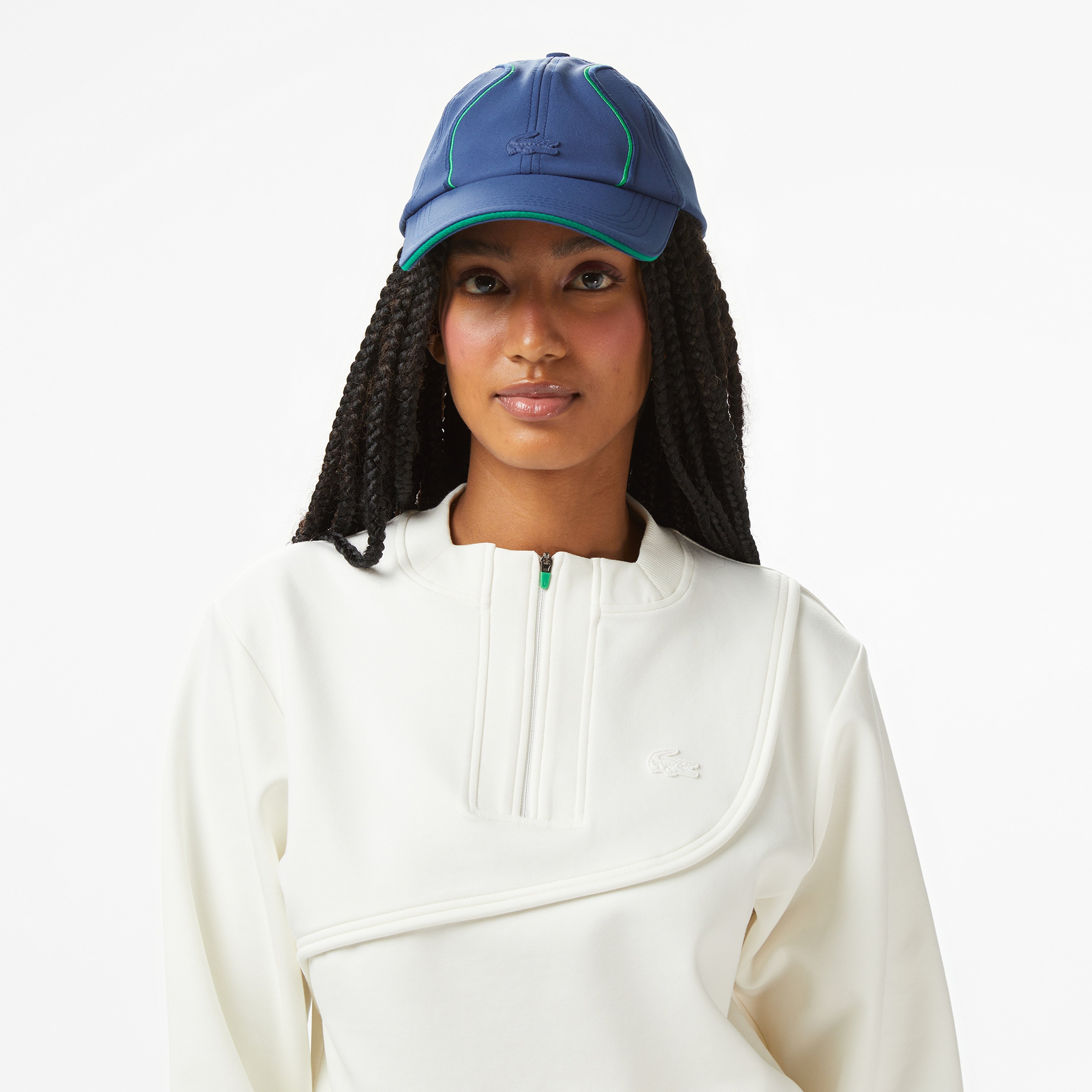 Lacoste x House of SuperStep Bisiklet Yaka Kadın Beyaz Sweatshirt