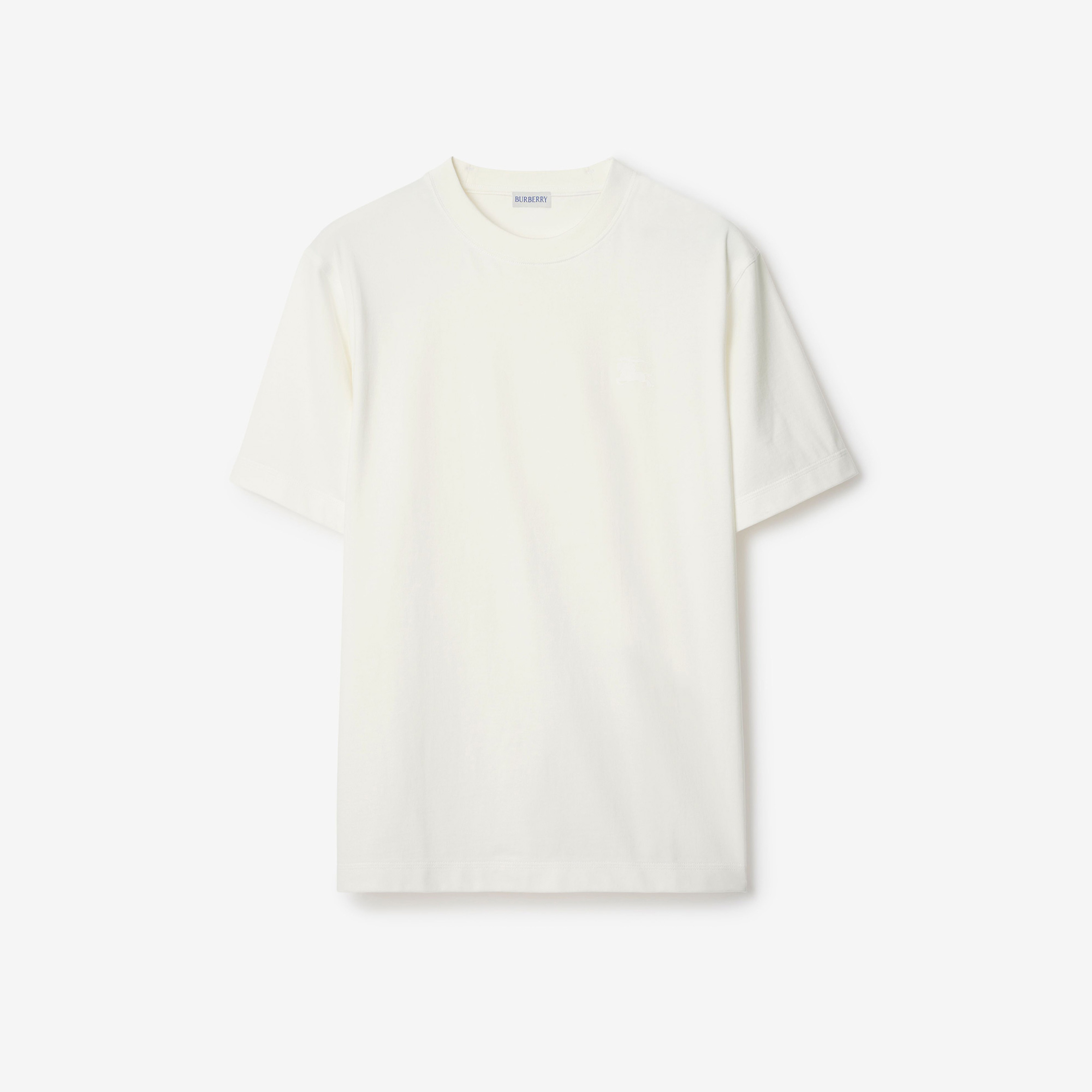 Burberry Tal Badge Cotton Erkek Beyaz T-Shirt