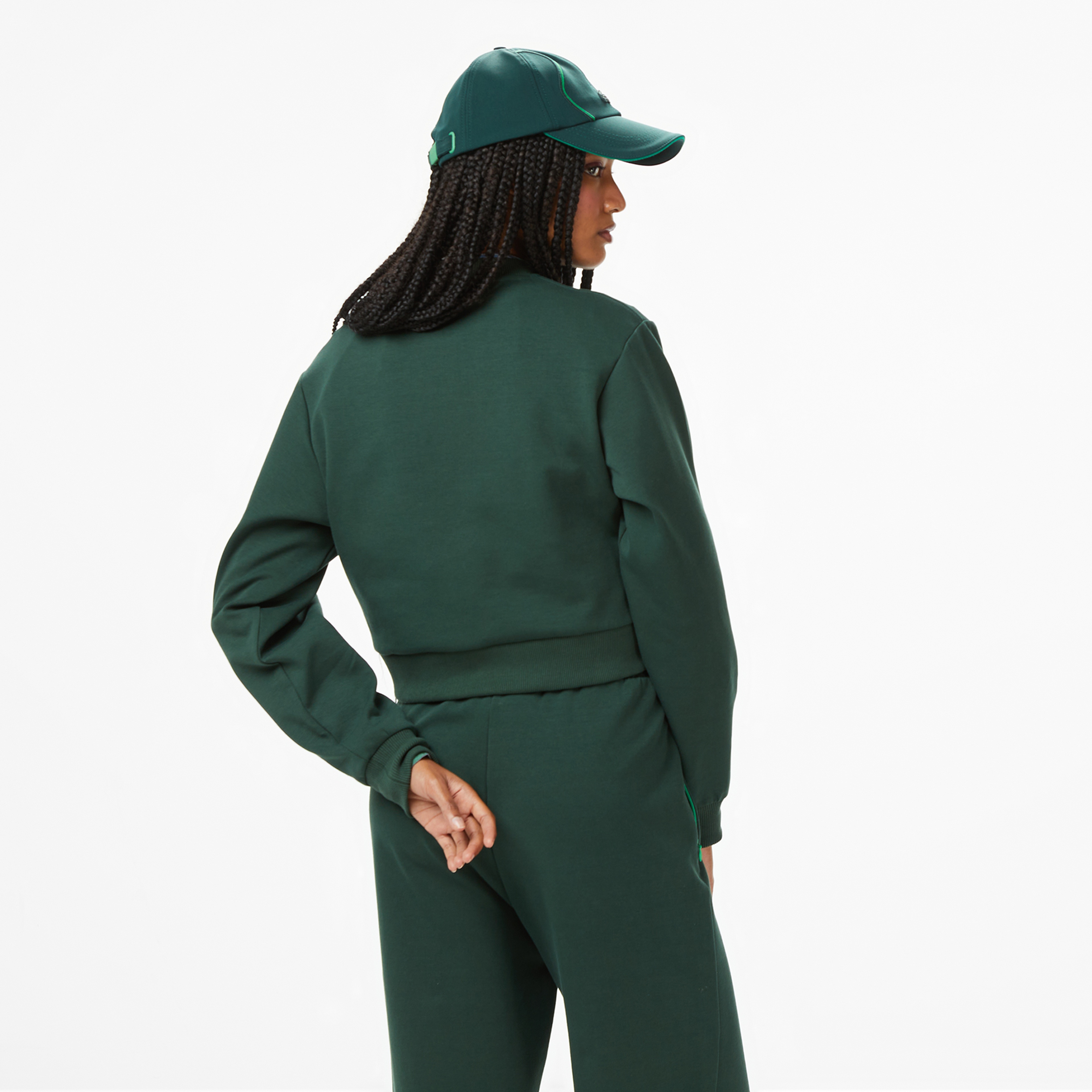 Lacoste x House of SuperStep Bisiklet Yaka Kadın Yeşil Sweatshirt