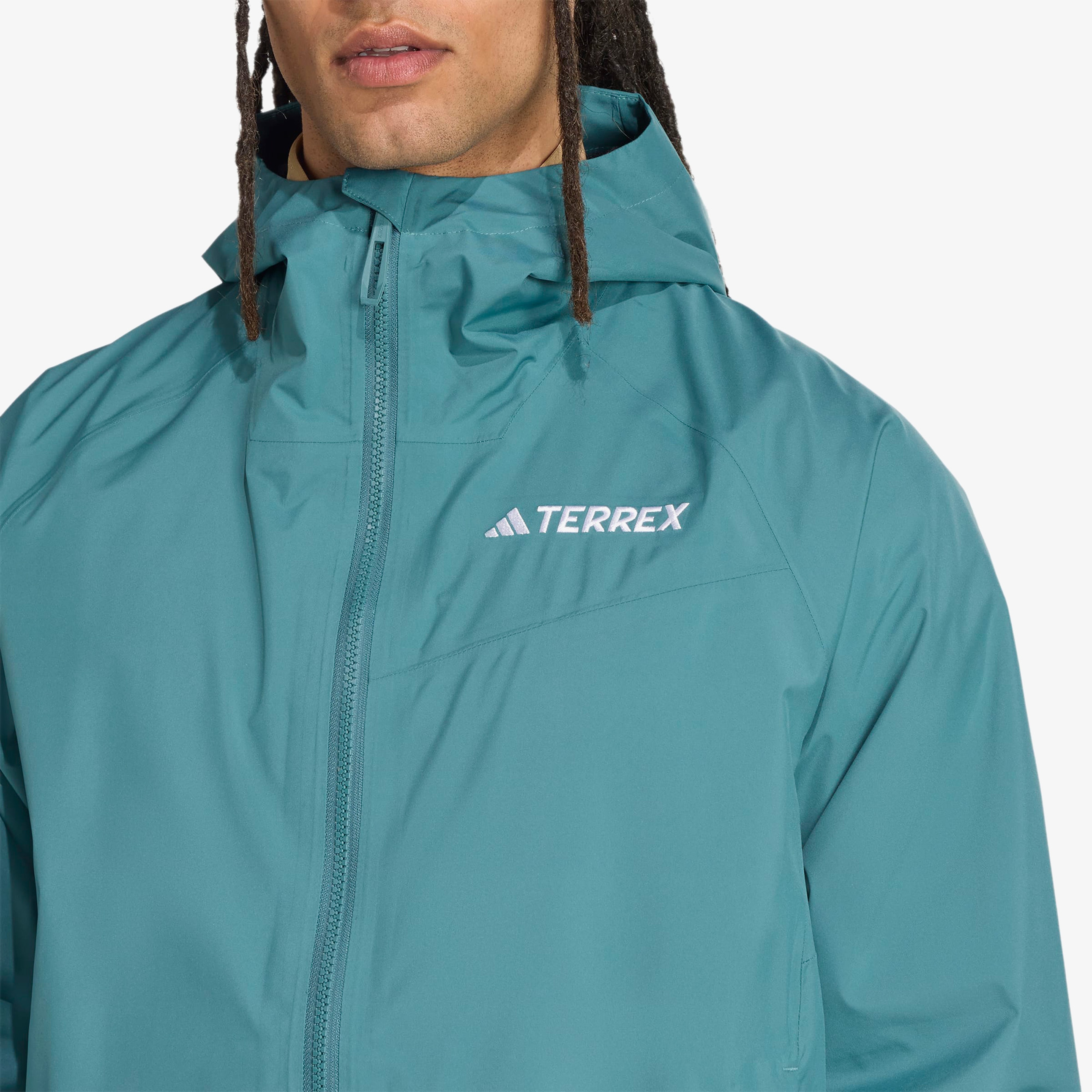 adidas Terrex Multi 2L Rain.Rdy Erkek Yeşil Yürüyüş Yağmurluğu