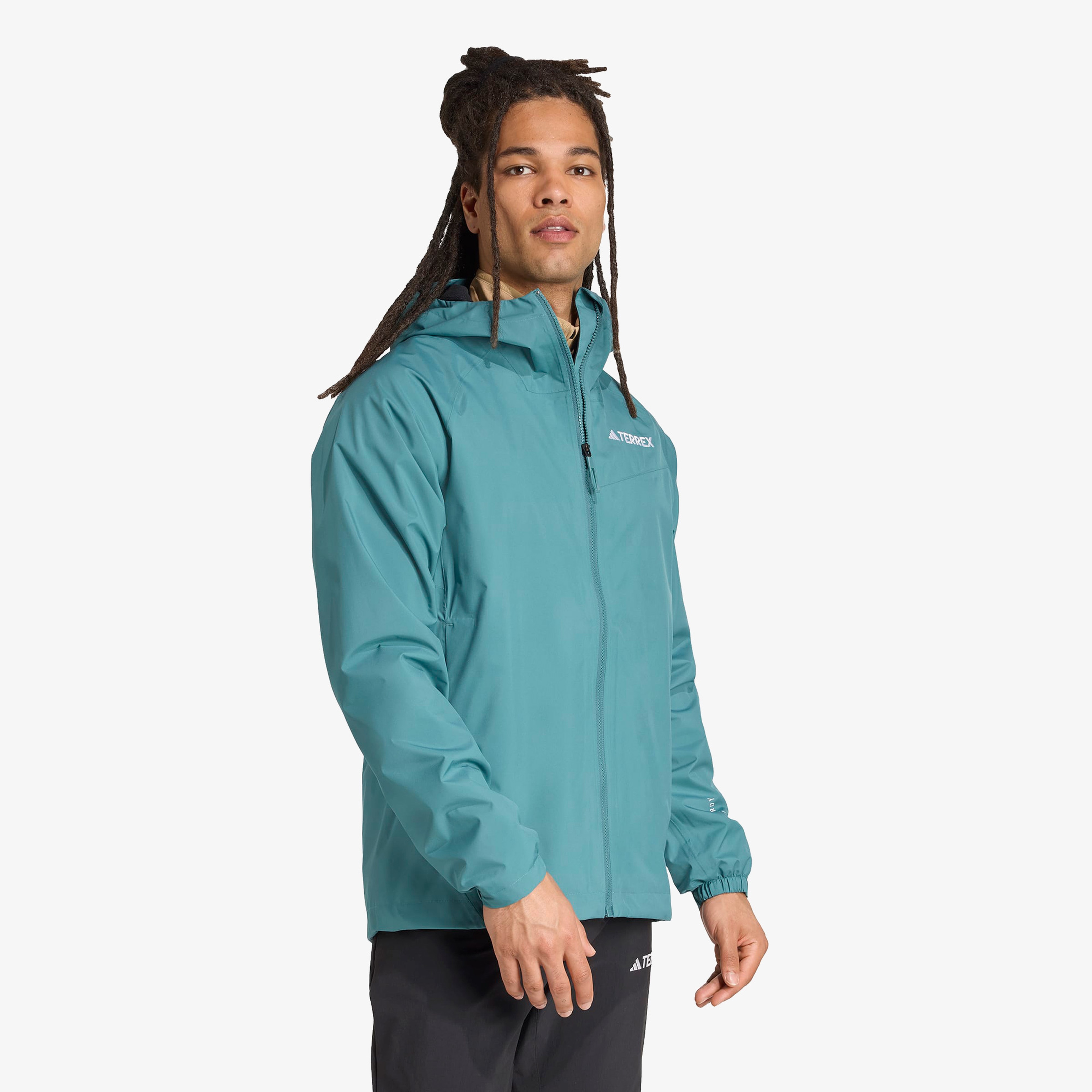 adidas Terrex Multi 2L Rain.Rdy Erkek Yeşil Yürüyüş Yağmurluğu