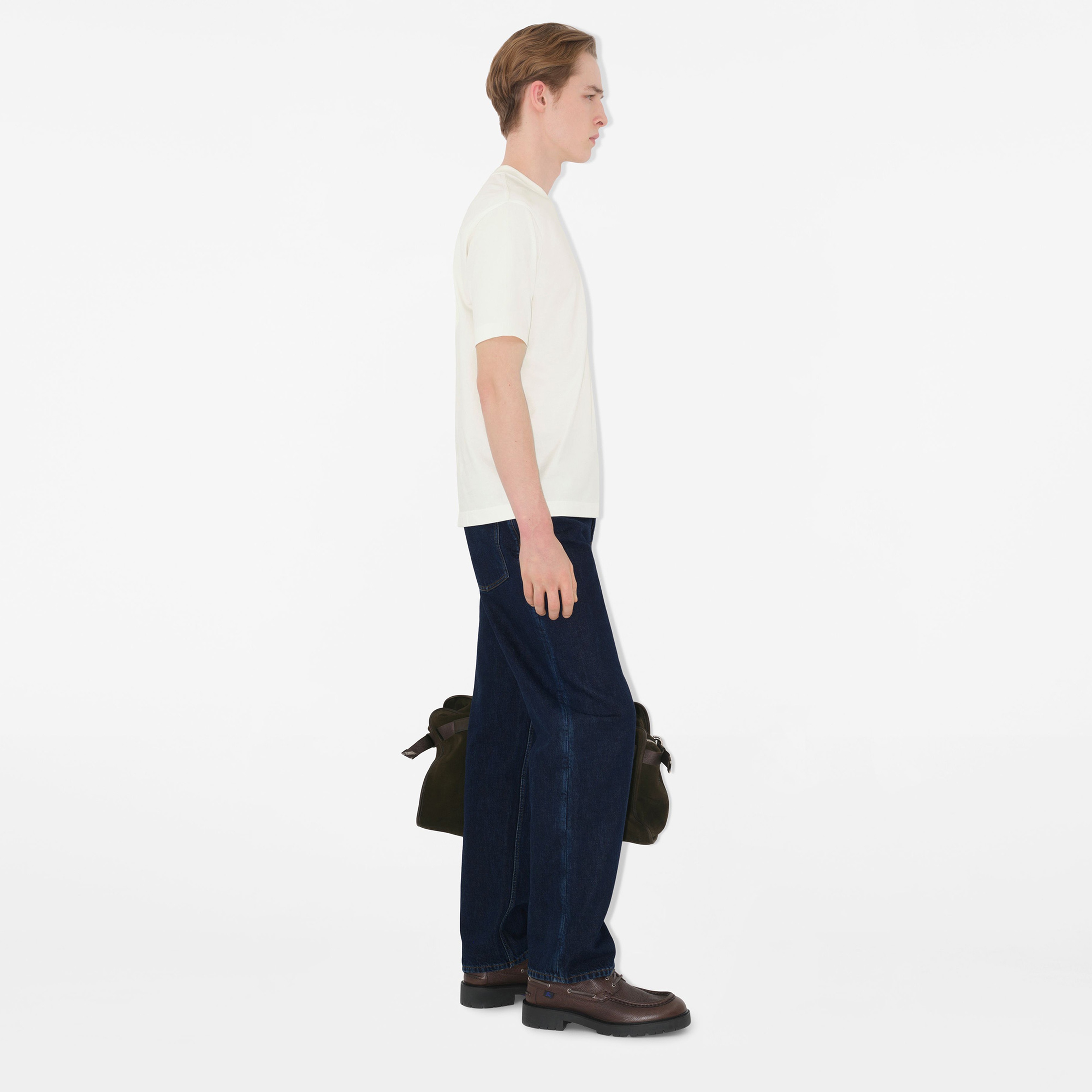 Burberry Tal Badge Cotton Erkek Beyaz T-Shirt