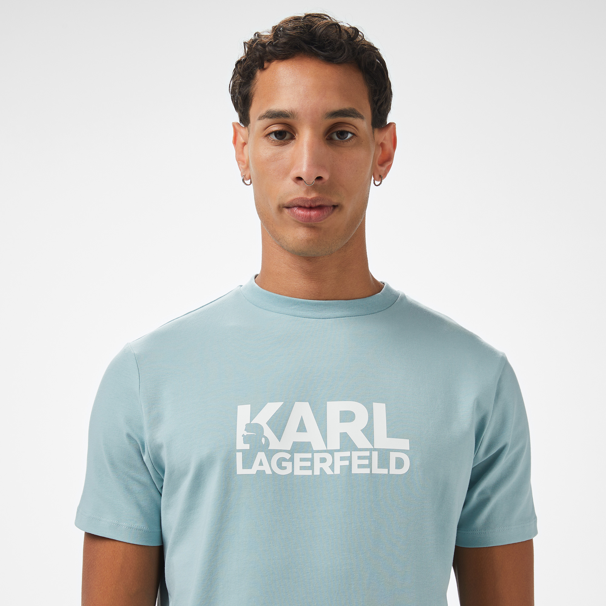 Karl Lagerfeld Erkek Mavi T-Shirt