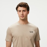 EA7 Erkek Bej Bisiklet Yaka T-Shirt