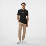 EA7 Erkek Siyah Bisiklet Yaka T-Shirt