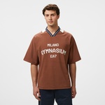 EA7 Erkek Kahverengi Bisiklet Yaka T-Shirt