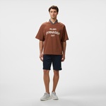 EA7 Erkek Kahverengi Bisiklet Yaka T-Shirt