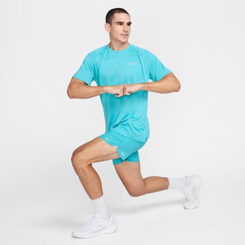 Nike Stride Erkek Mavi Koşu T-Shirt