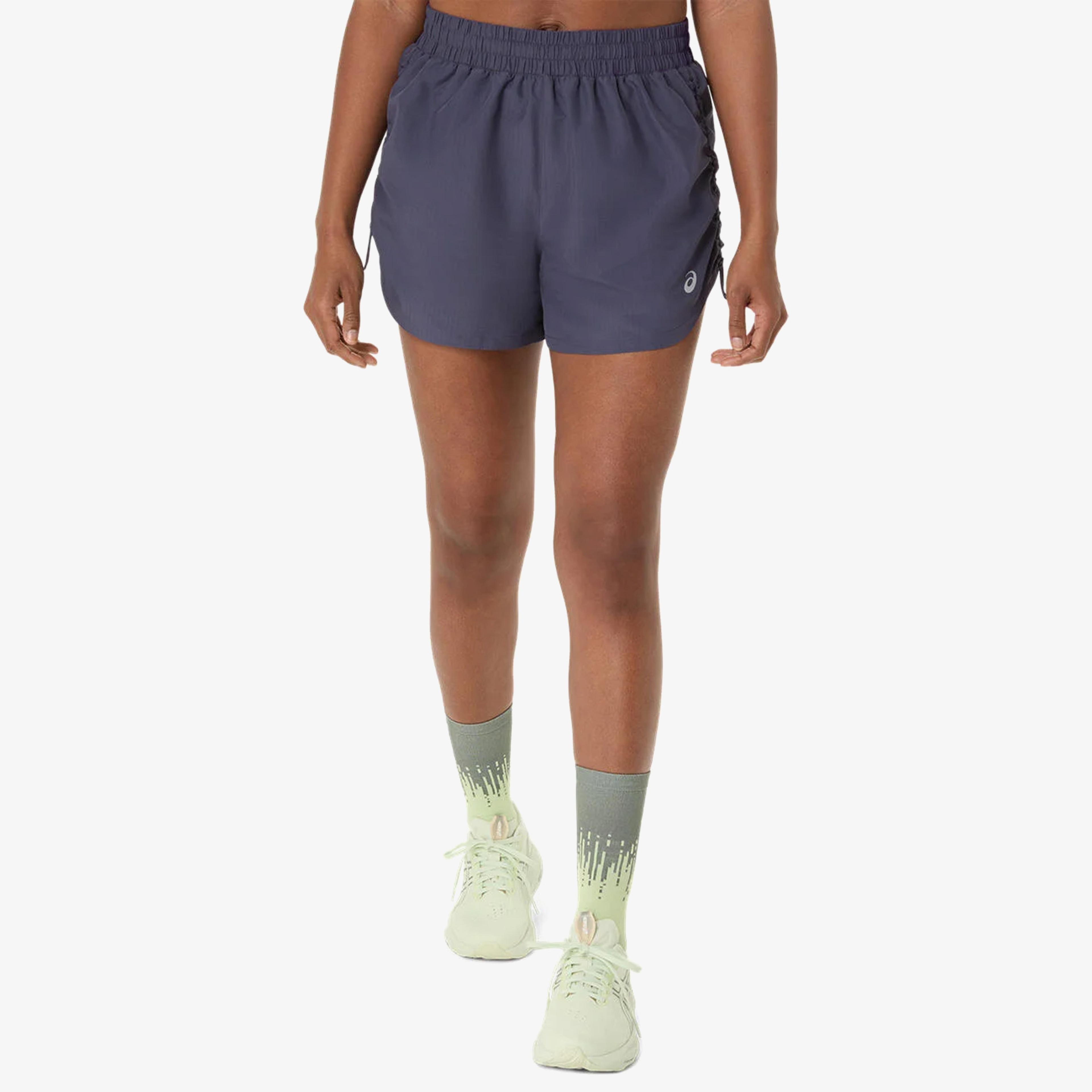 Asics Nagino Run Adjustable 4in Kadın Gri Koşu Şortu