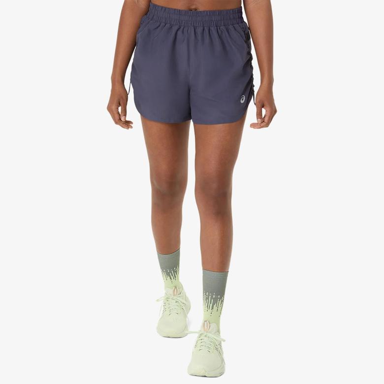 Asics Nagino Run Adjustable 4in Kadın Gri Koşu Şortu