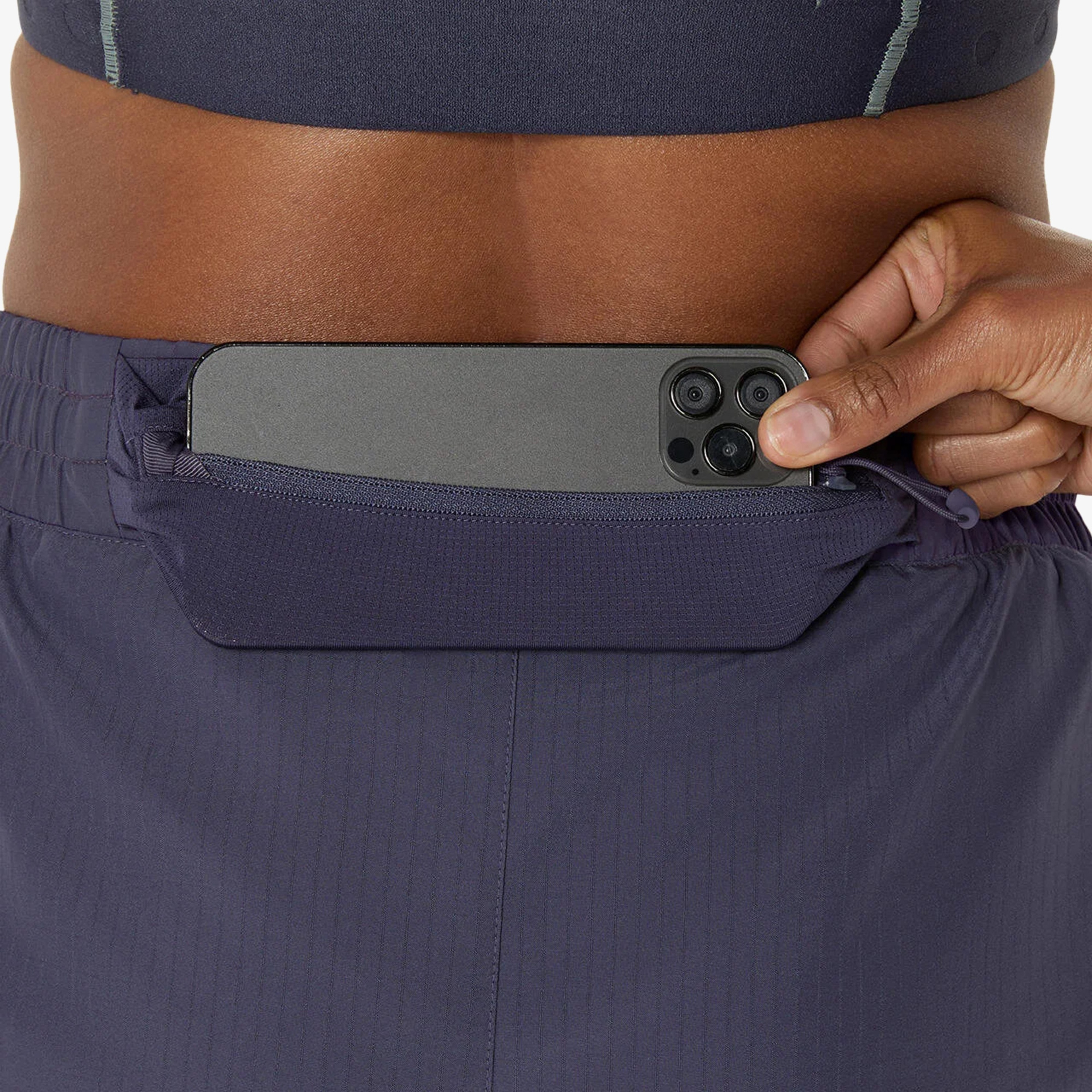 Asics Nagino Run Adjustable 4in Kadın Gri Koşu Şortu