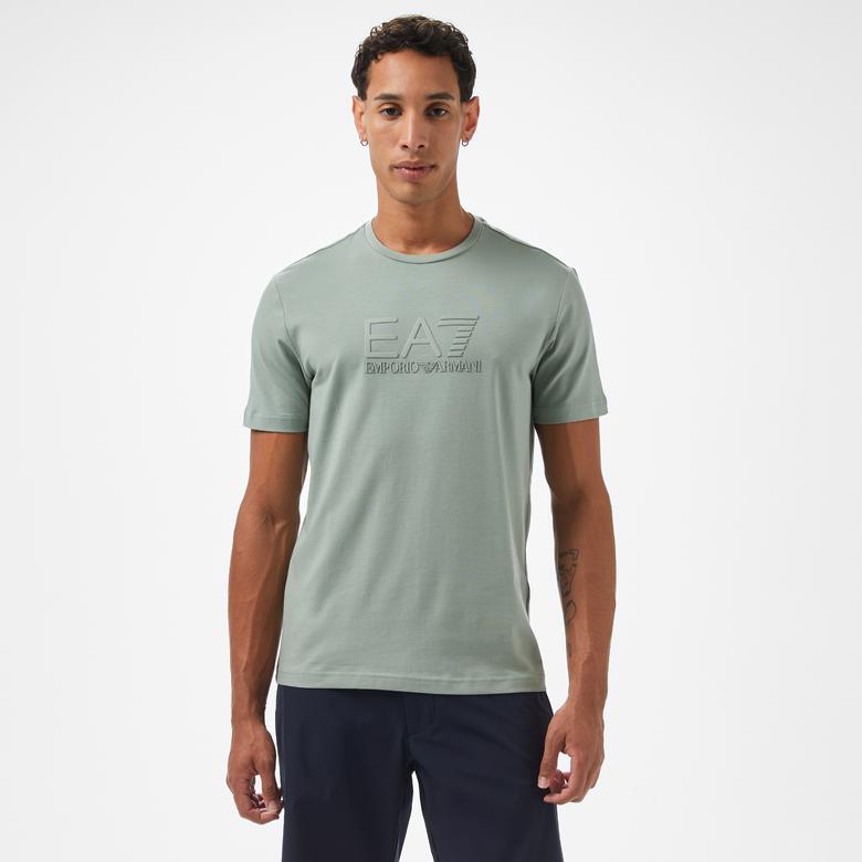 EA7 Erkek Yeşil Bisiklet Yaka T-Shirt