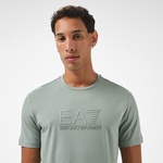 EA7 Erkek Yeşil Bisiklet Yaka T-Shirt