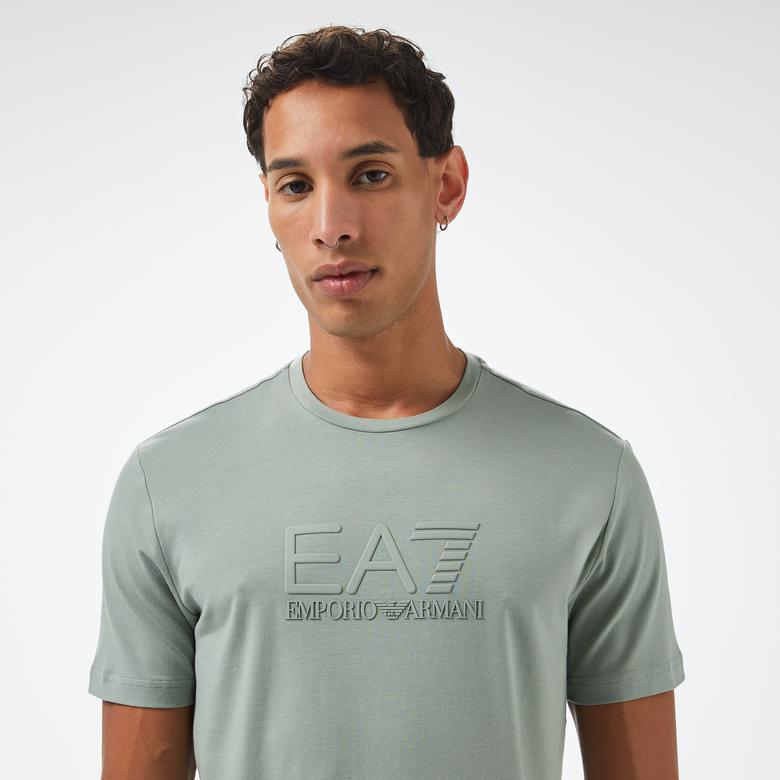 EA7 Erkek Yeşil Bisiklet Yaka T-Shirt