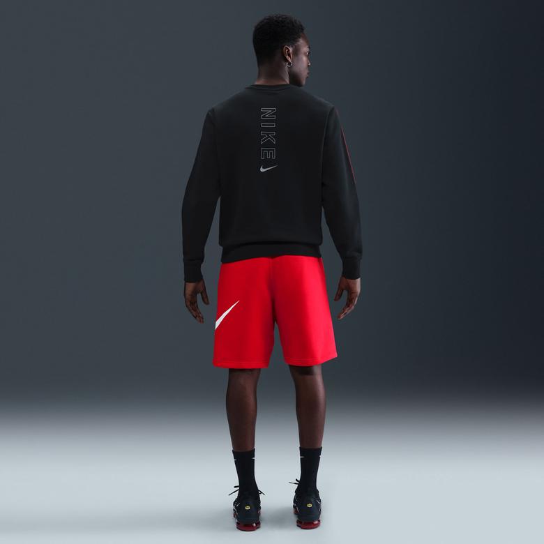 Nike Sportswear City Side Crew Fleece Erkek Siyah Sweatshirt