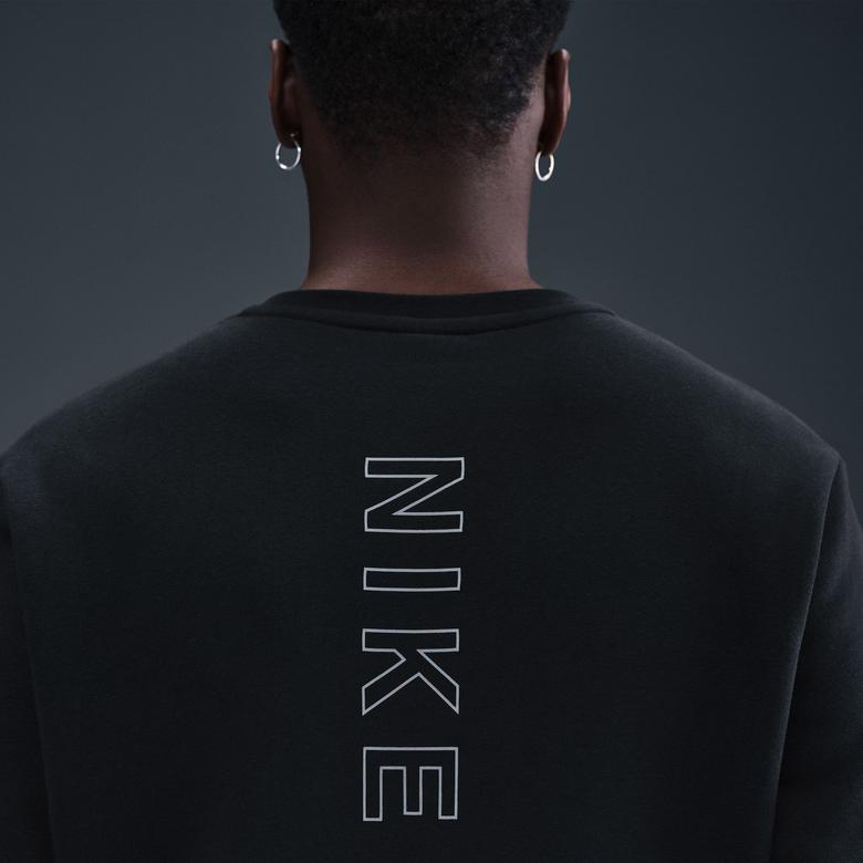 Nike Sportswear City Side Crew Fleece Erkek Siyah Sweatshirt