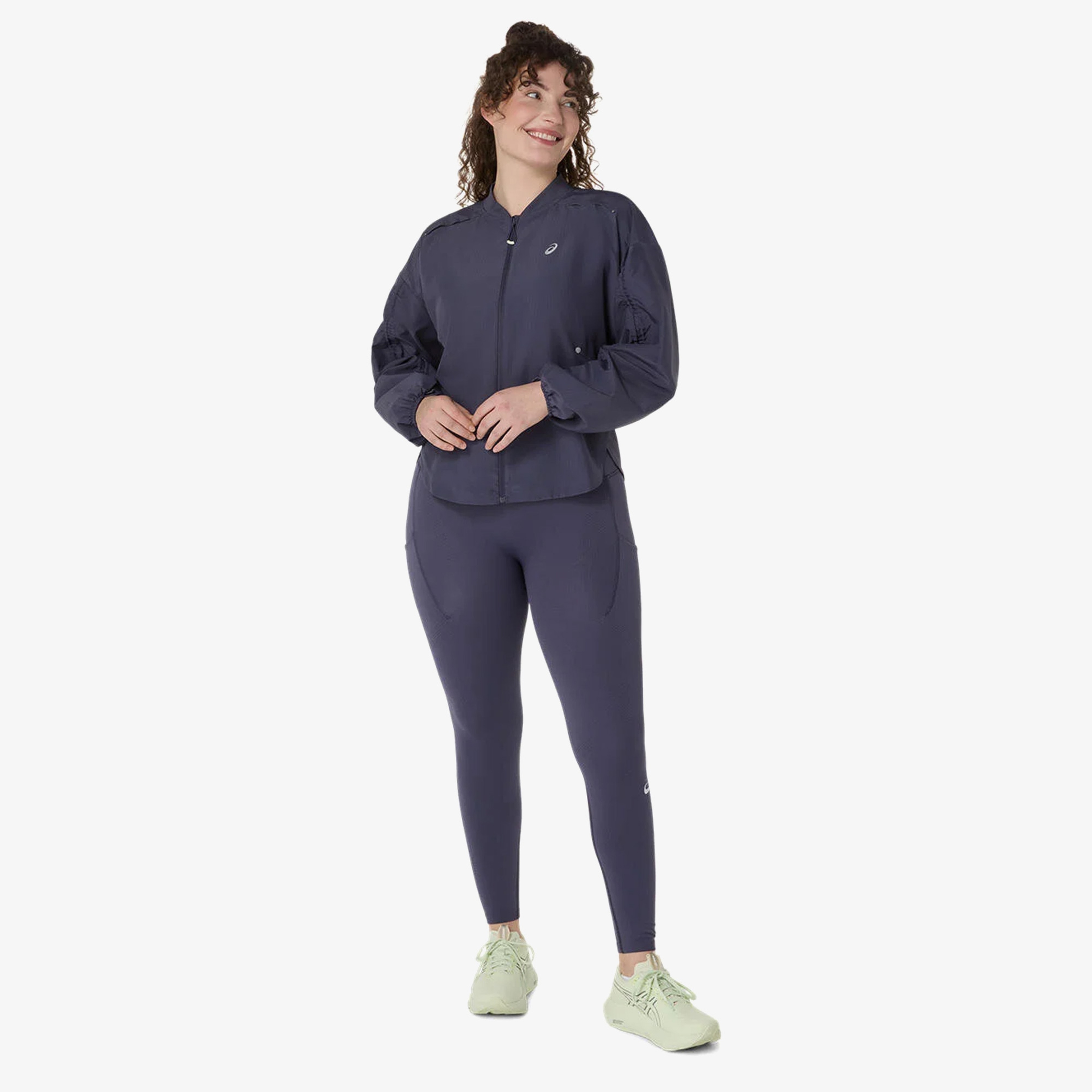 Asics Nagino Run Adjustable Kadın Gri Koşu Ceket