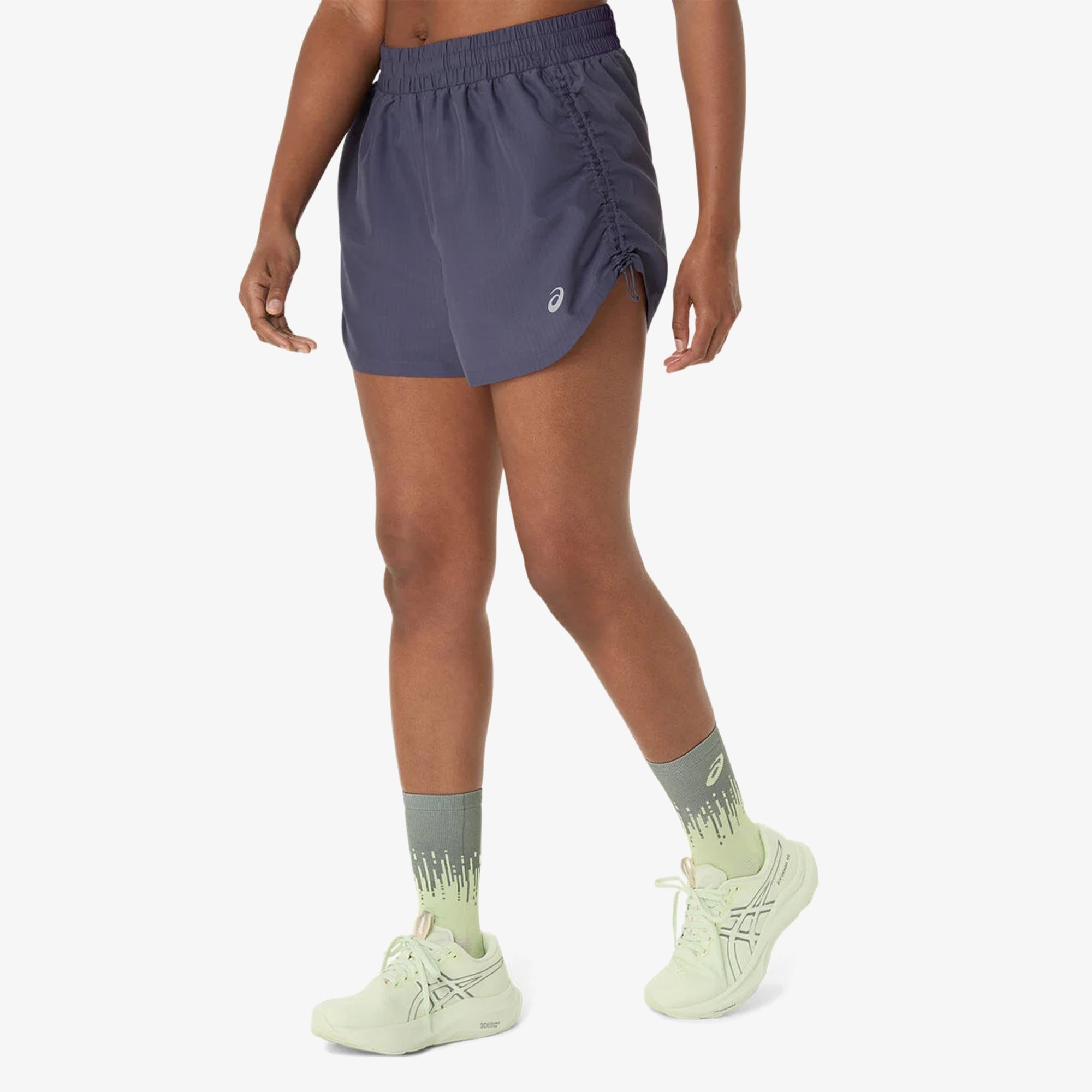 Asics Nagino Run Adjustable 4in Kadın Gri Koşu Şortu