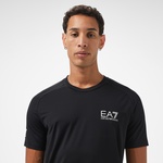 EA7 Erkek Siyah Bisiklet Yaka T-Shirt