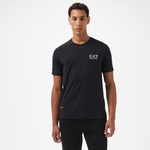 EA7 Erkek Siyah Bisiklet Yaka T-Shirt