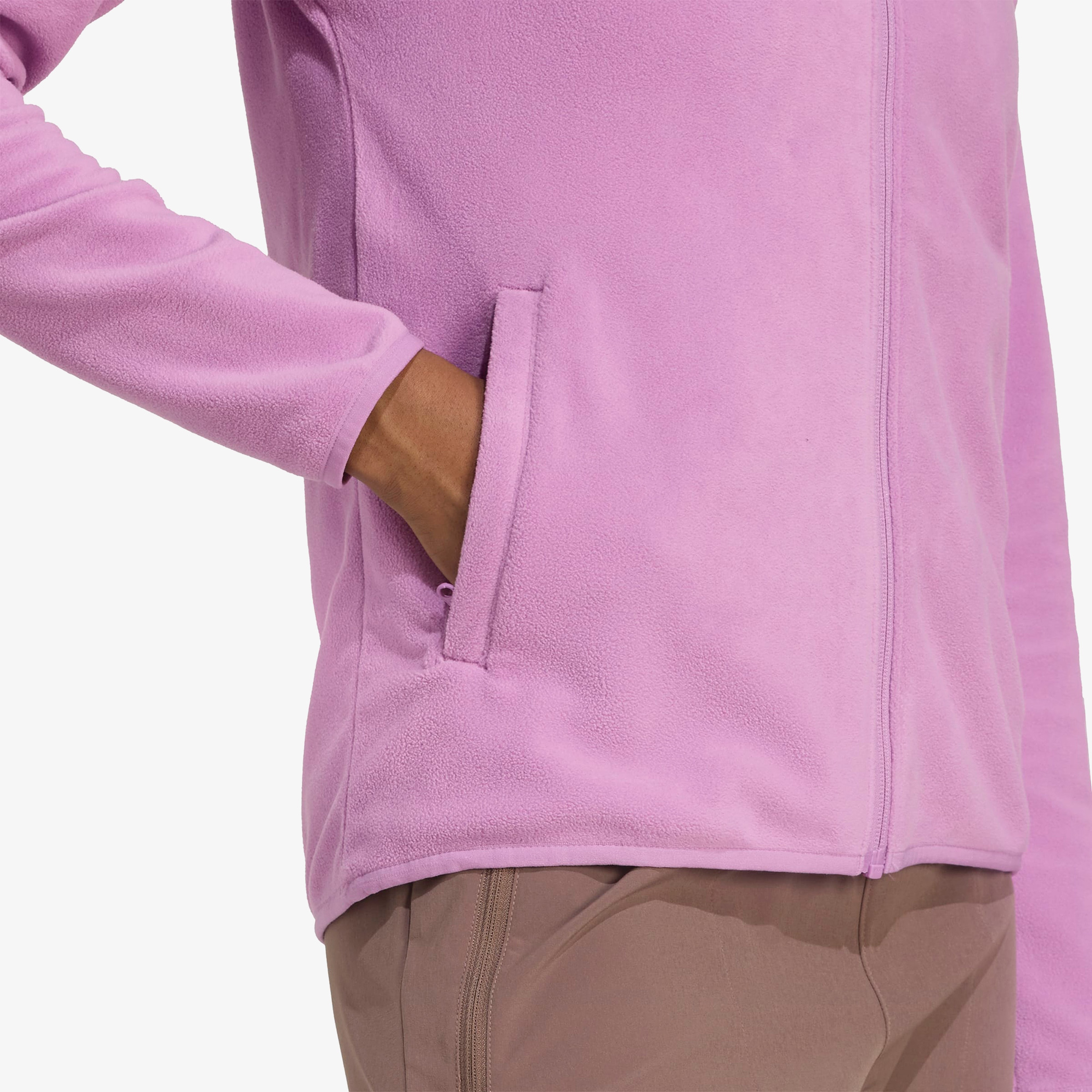 adidas Multi Essentials Full Zip Fleece Kadın Mor Yürüyüş Polar