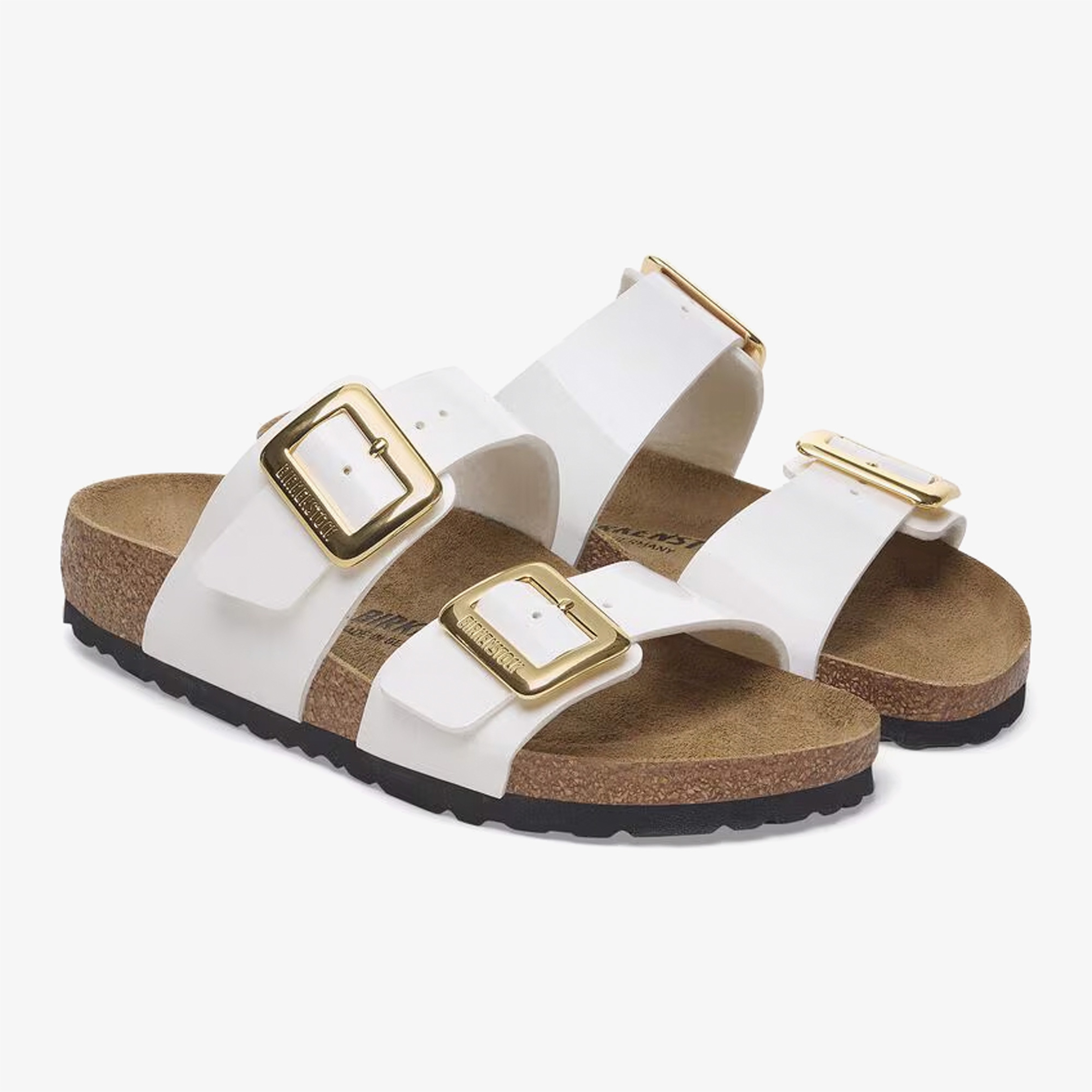 Birkenstock Sydney Cushion Buckle Bf Patent Kadın Beyaz Terlik