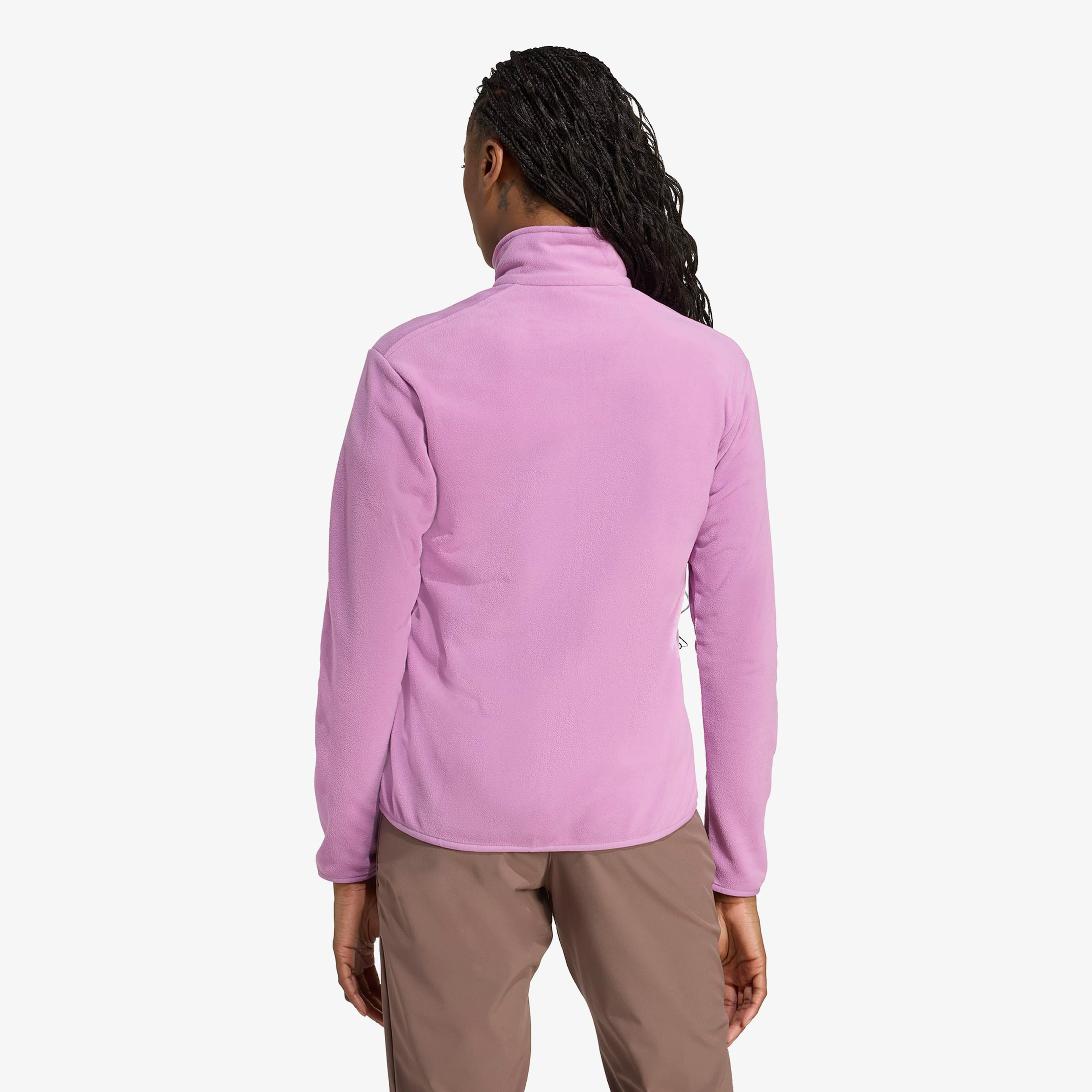 adidas Multi Essentials Full Zip Fleece Kadın Mor Yürüyüş Polar