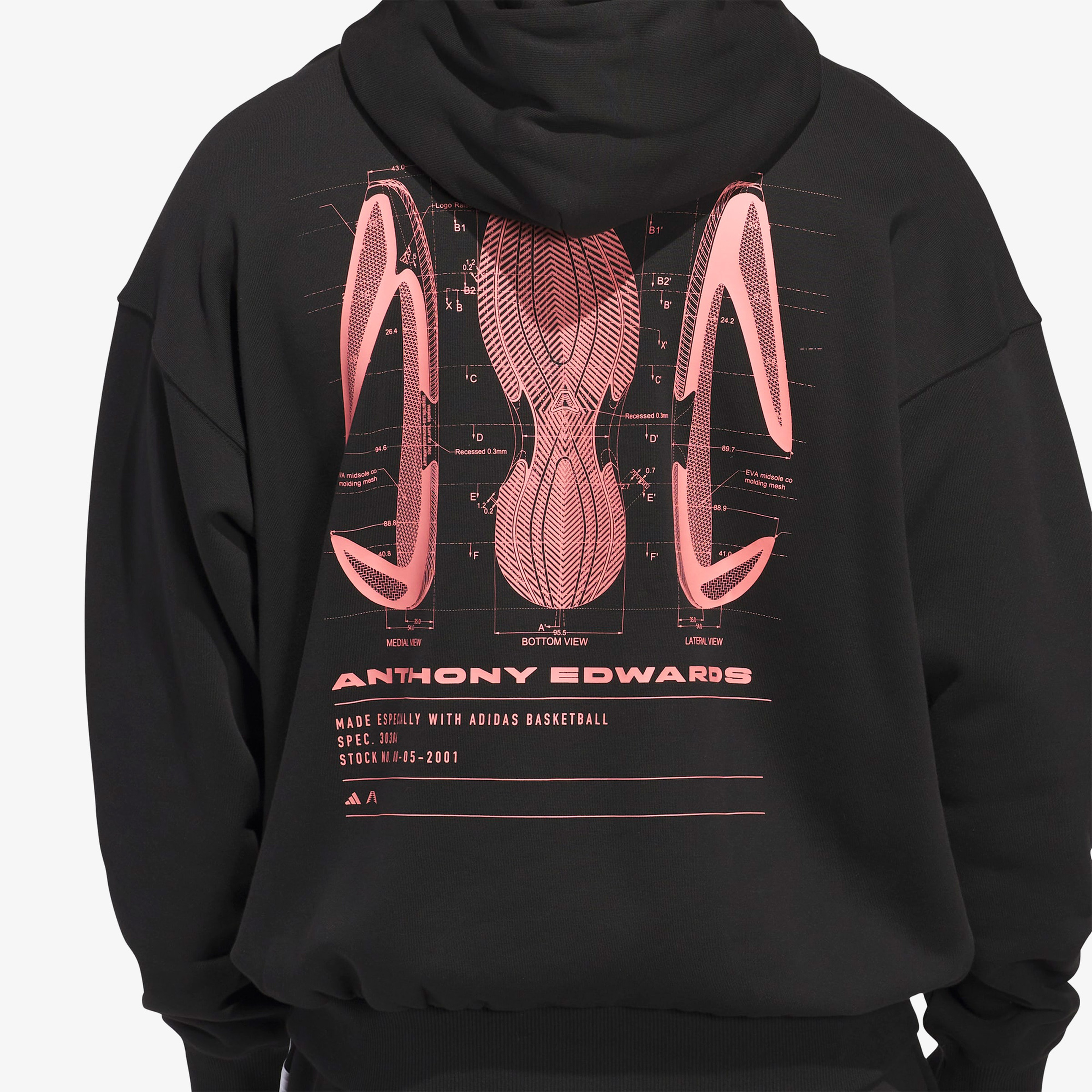 adidas Anthony Edwards Schematic Erkek Siyah Basketbol Sweatshirt
