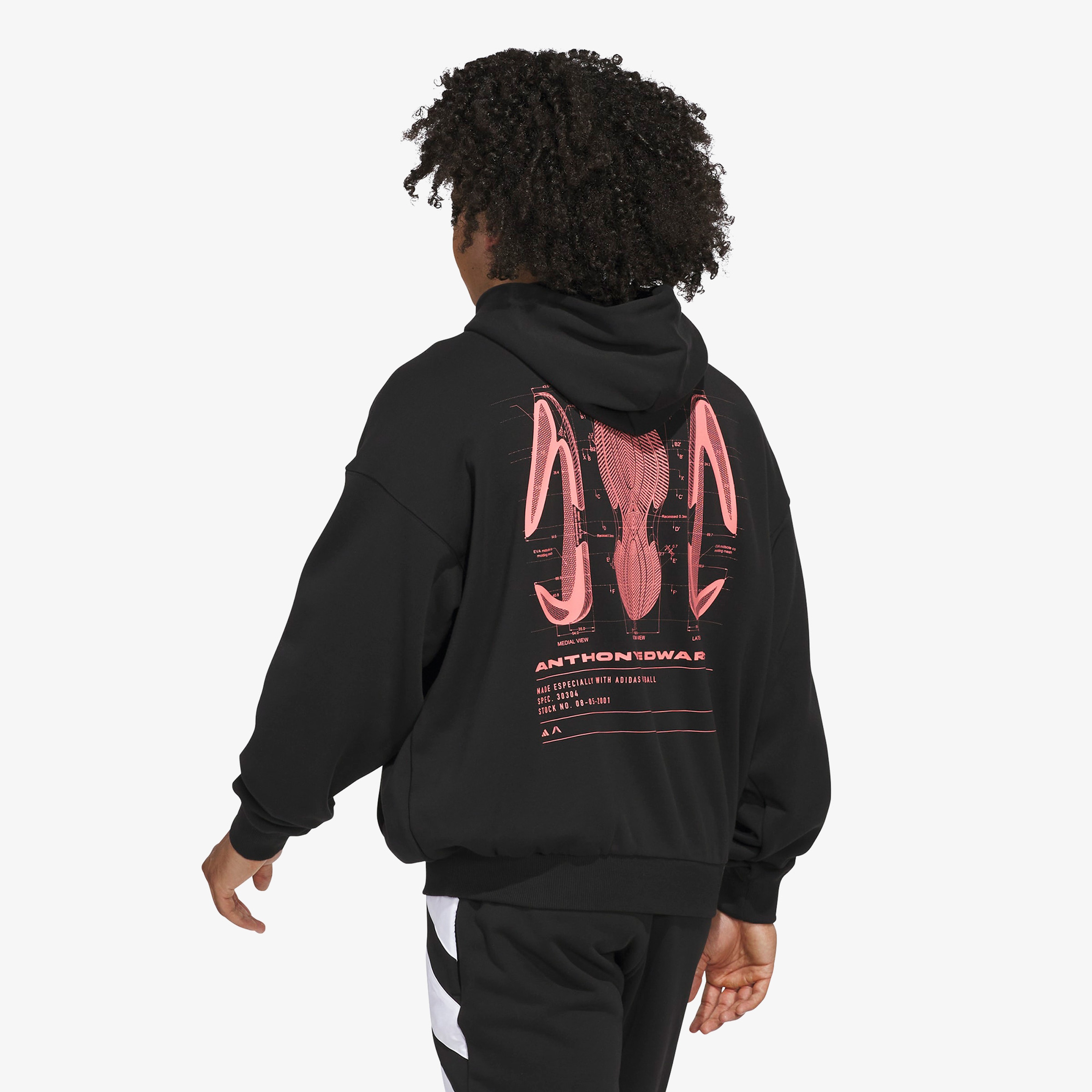 adidas Anthony Edwards Schematic Erkek Siyah Basketbol Sweatshirt