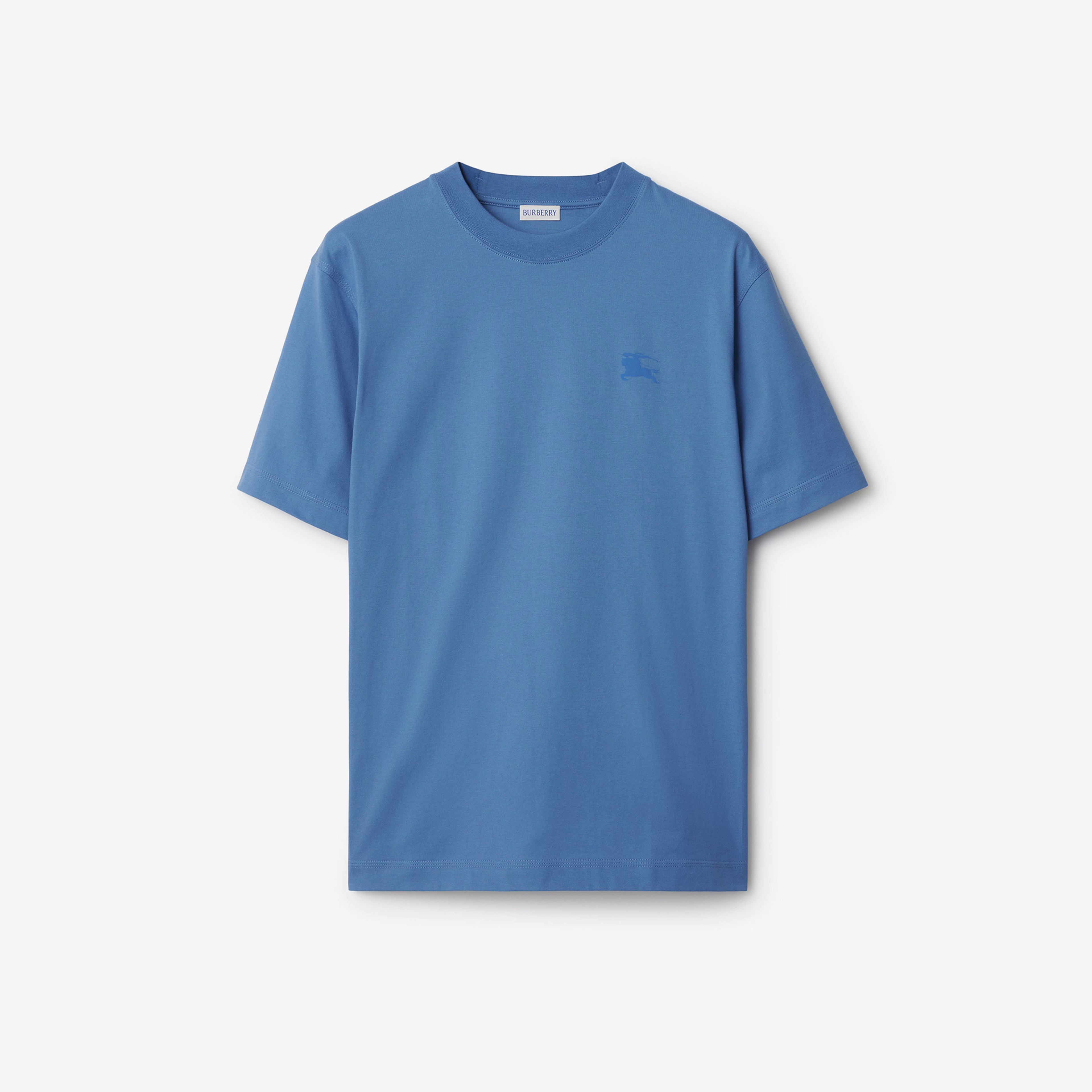 Burberry Tal Badge Cotton Erkek Mavi T-Shirt