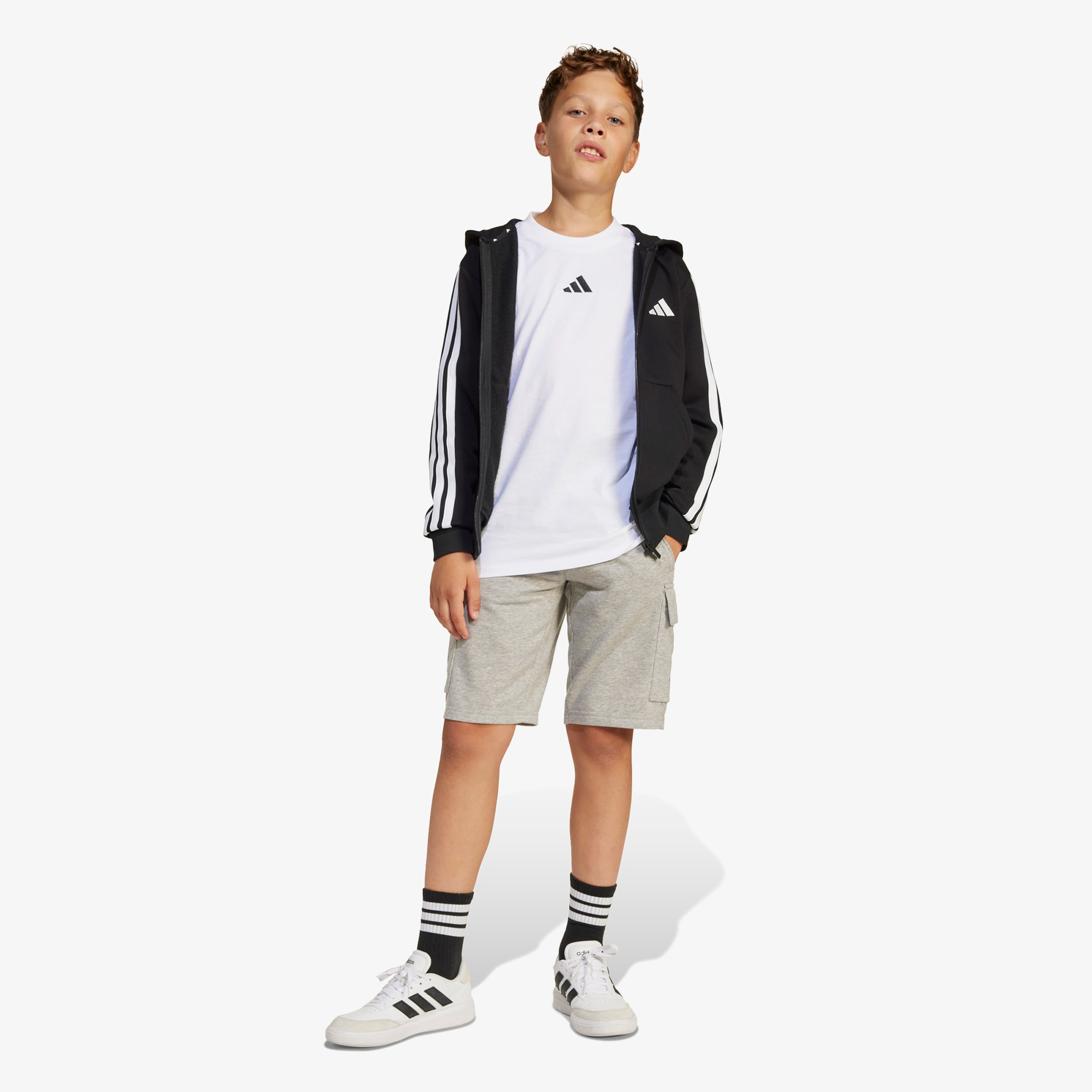 adidas Essentials Full Zip Çocuk Siyah Eşofman Üstü
