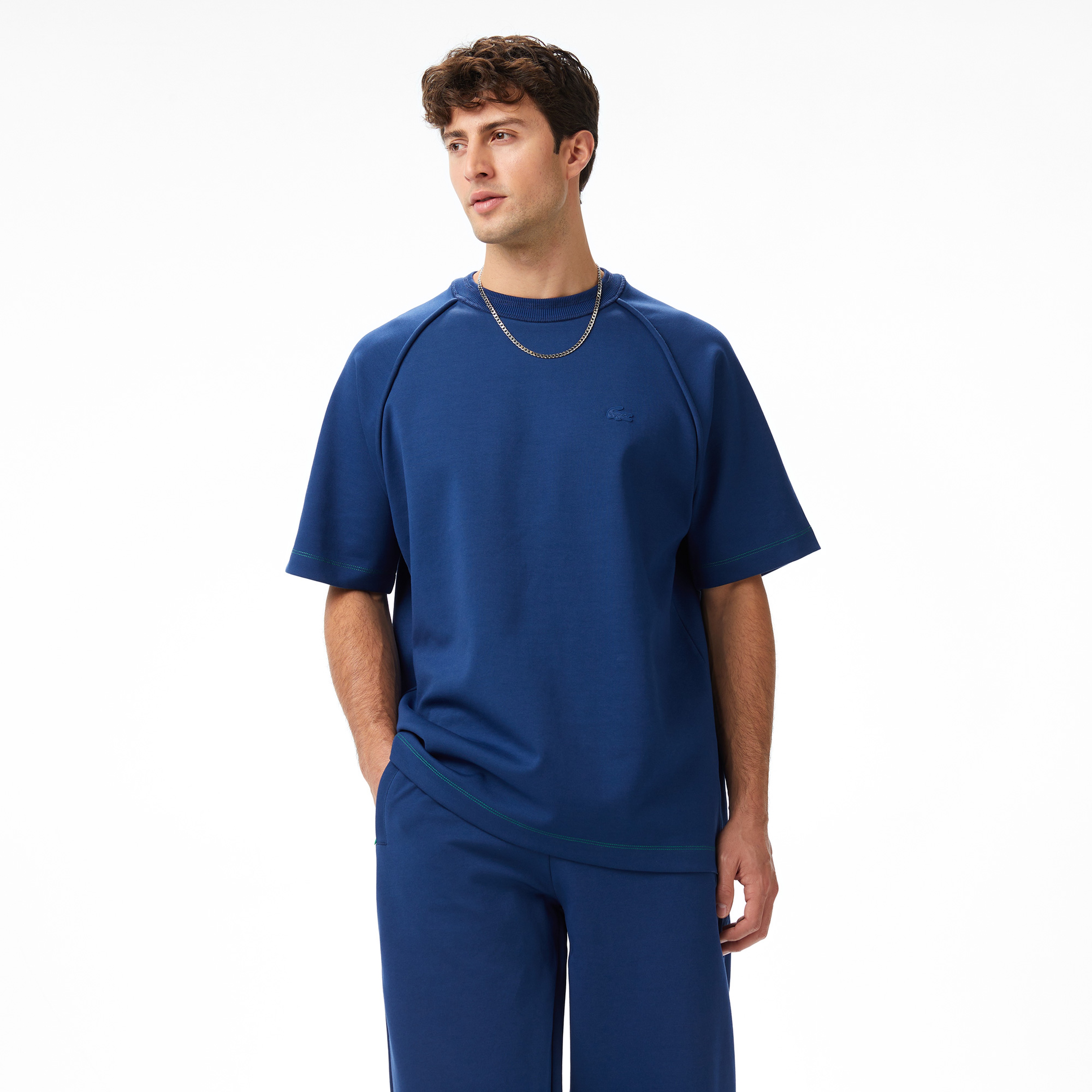 Lacoste x House of SuperStep Loose Fit Erkek Mavi T-Shirt