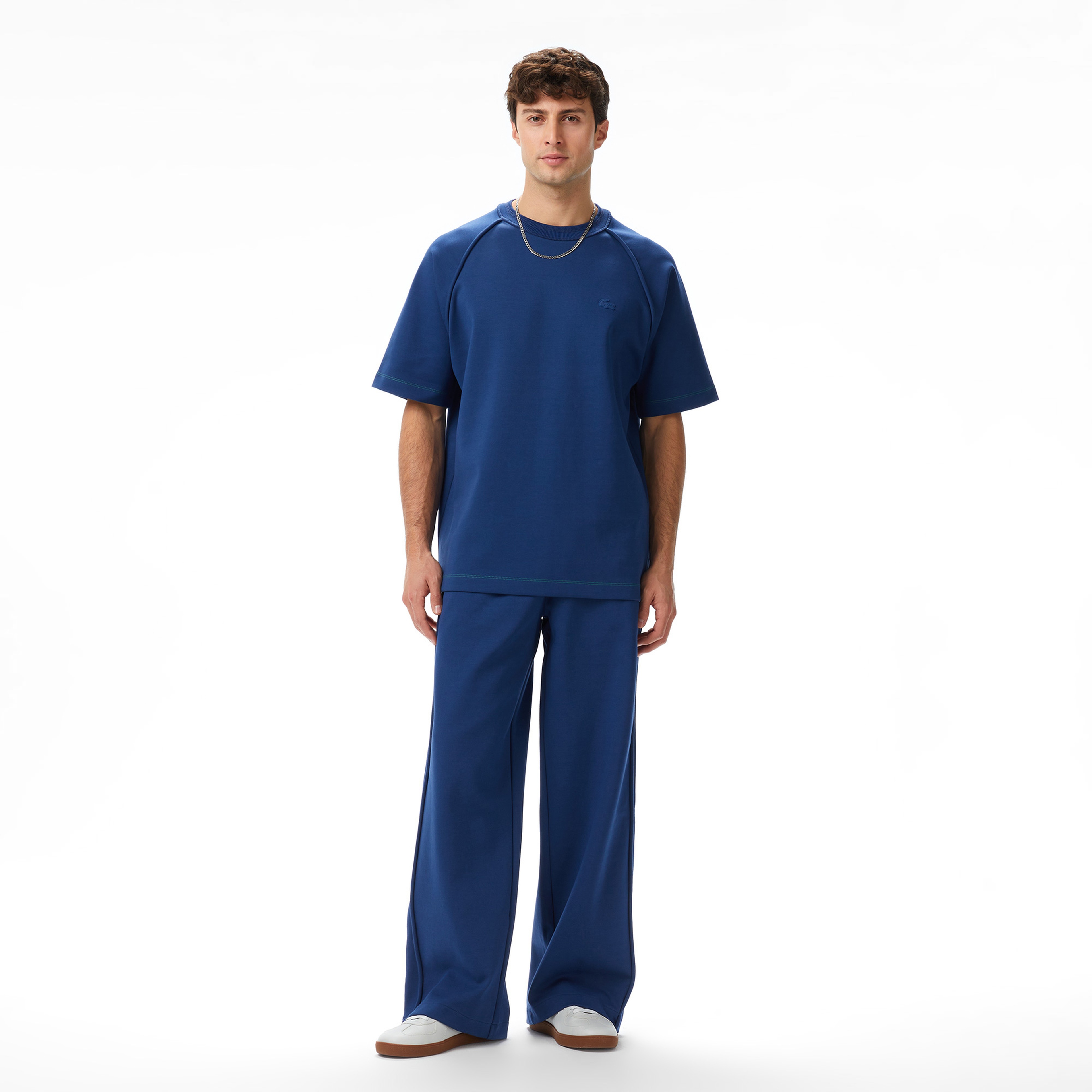 Lacoste x House of SuperStep Loose Fit Erkek Mavi T-Shirt