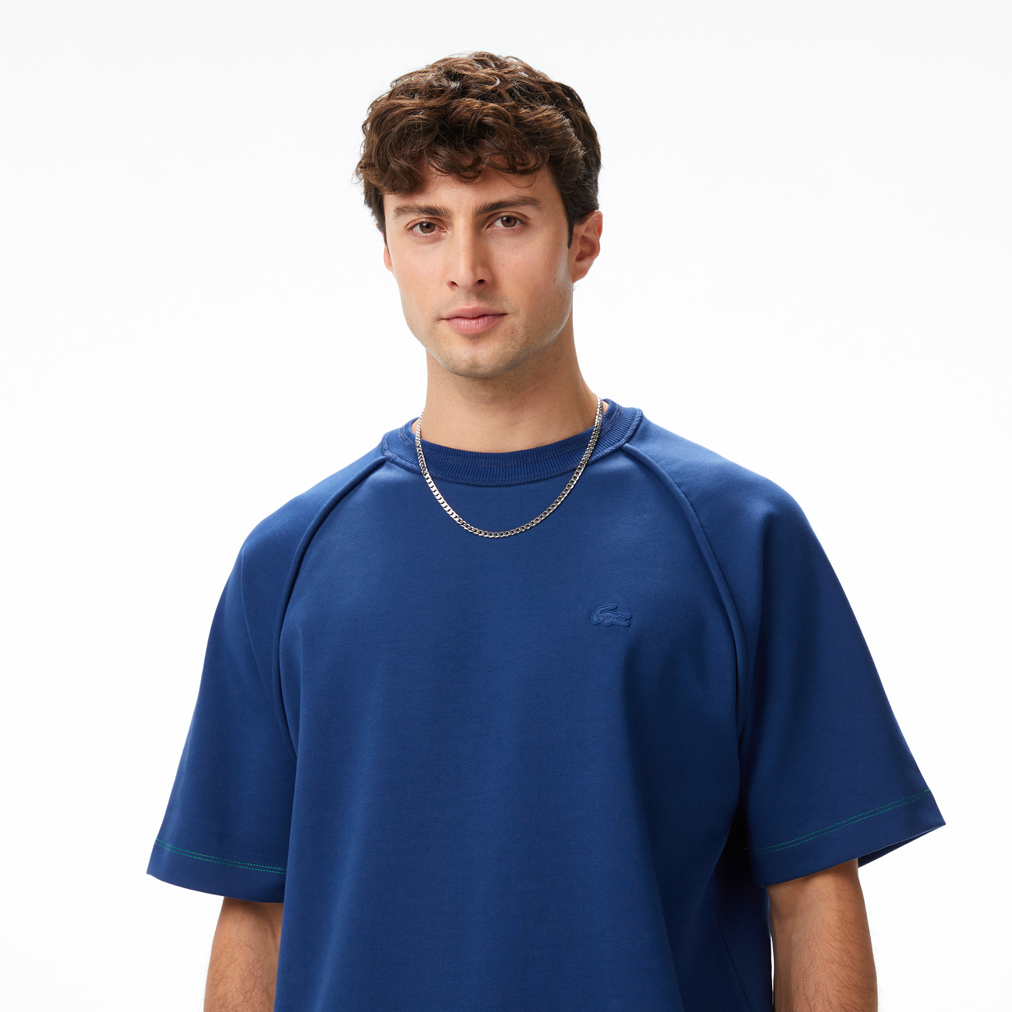 Lacoste x House of SuperStep Loose Fit Erkek Mavi T-Shirt