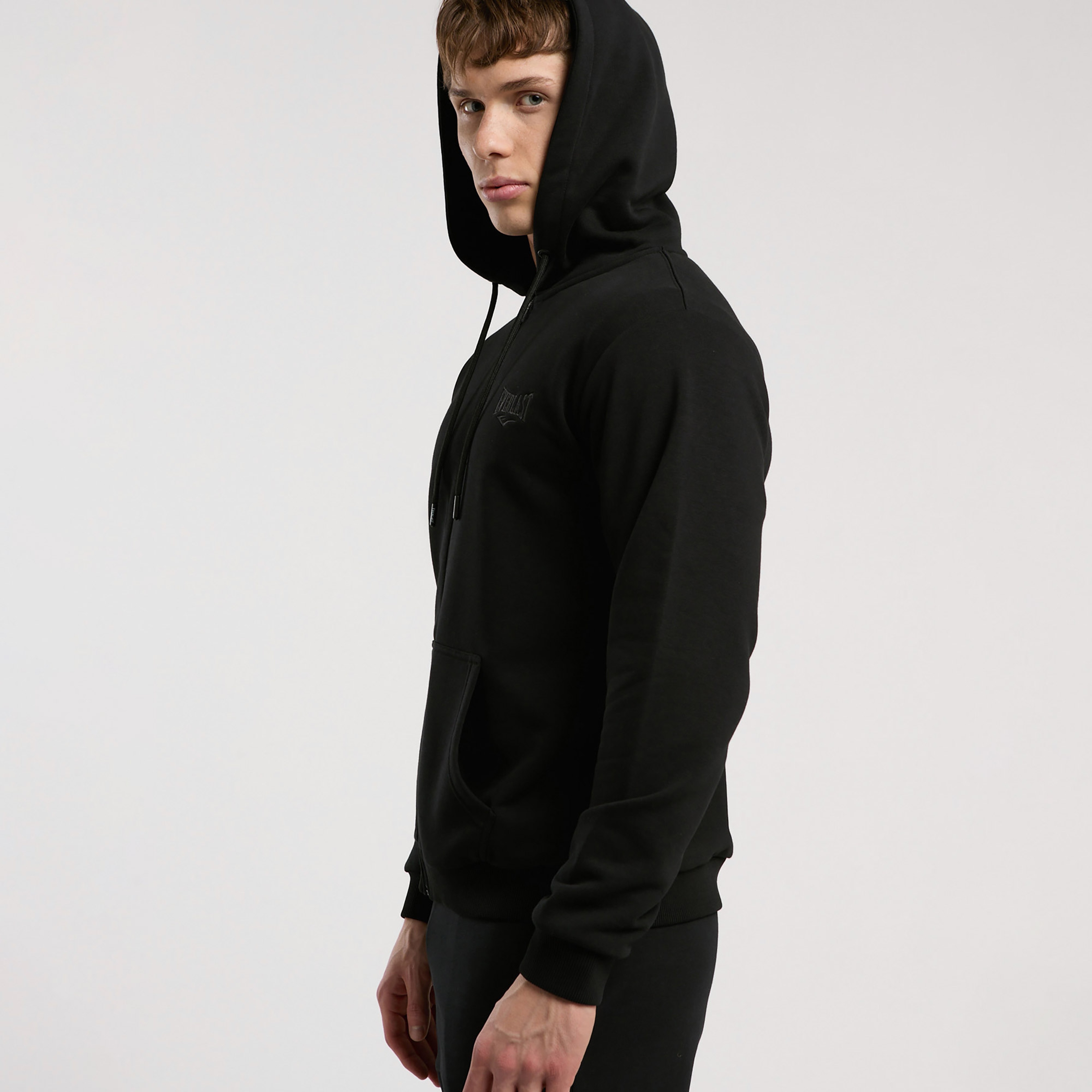 Everlast Ever Essentials Regular Erkek  Siyah Kapüşonlu Full Zip Sweatshirt
