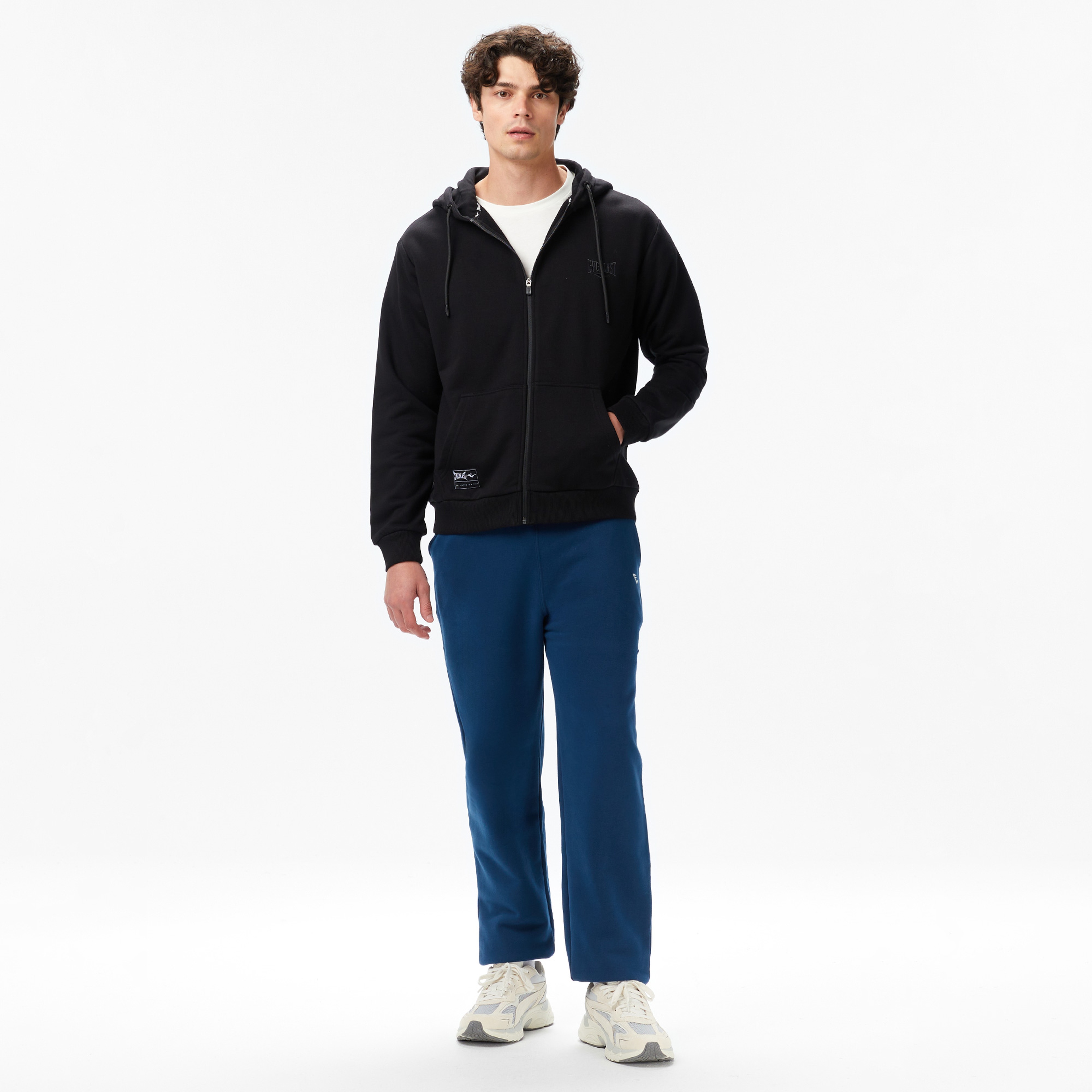 Everlast Ever Essentials Regular Erkek  Siyah Kapüşonlu Full Zip Sweatshirt