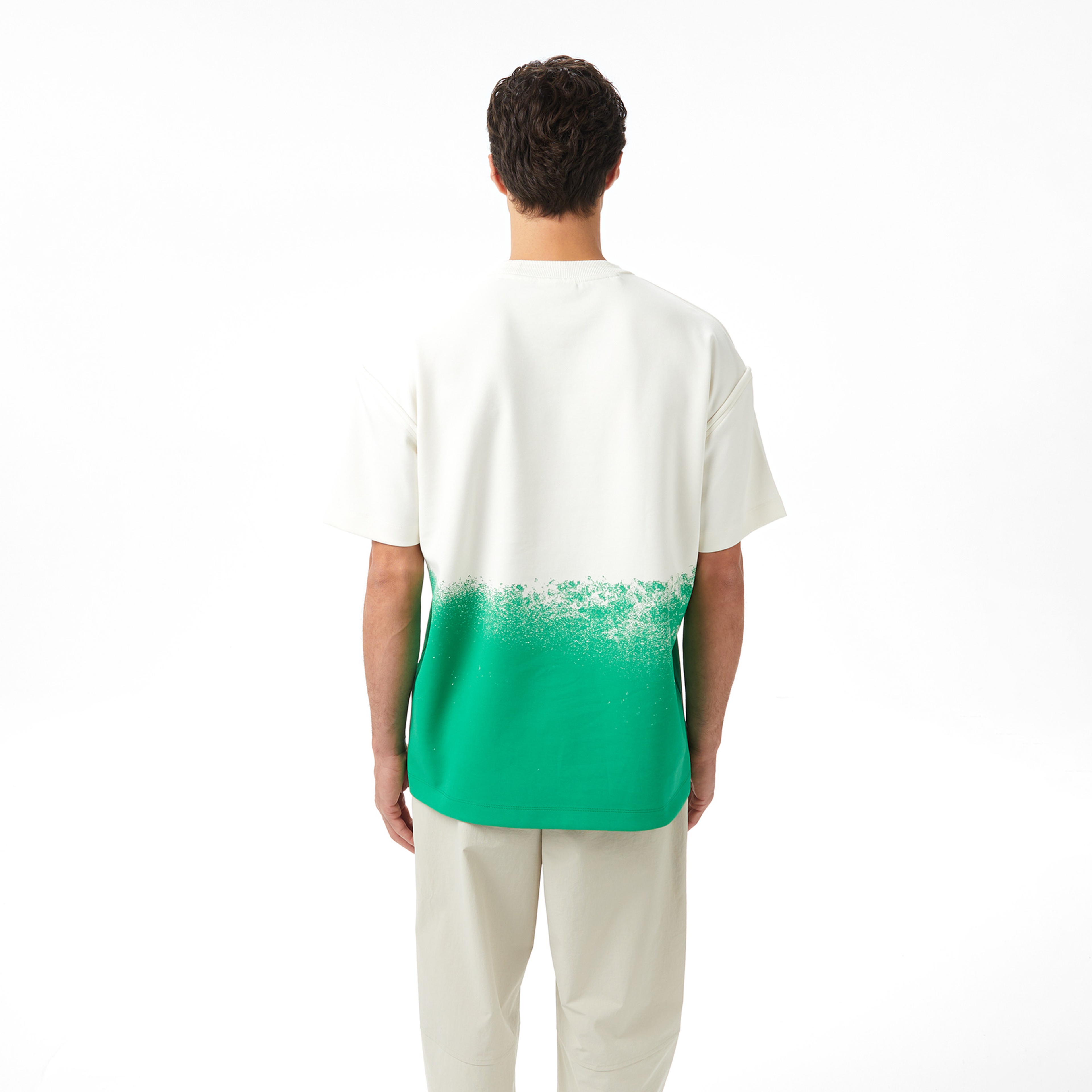 Lacoste x House of SuperStep Renk Bloklu Erkek Yeşil T-Shirt