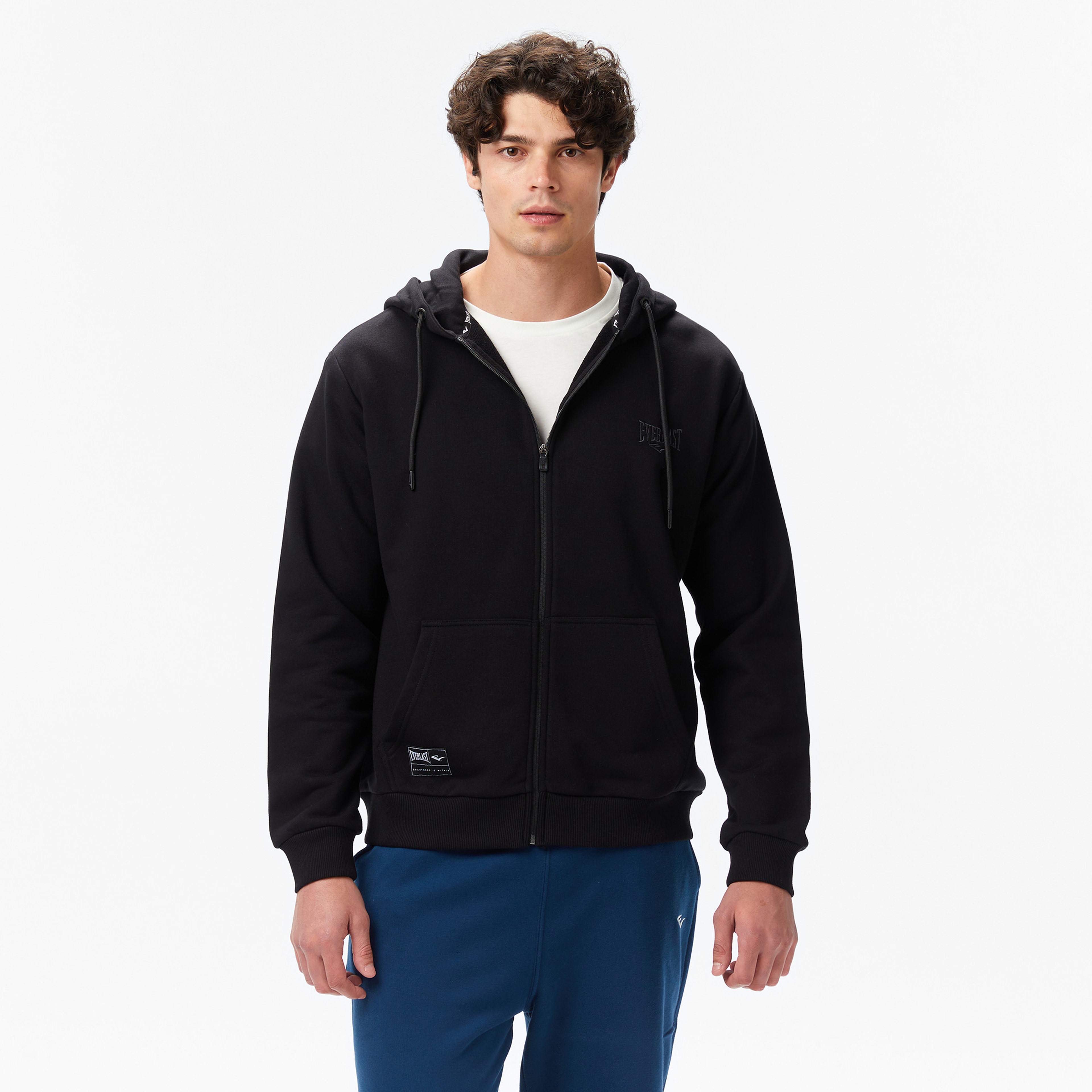 Everlast Ever Essentials Regular Erkek  Siyah Kapüşonlu Full Zip Sweatshirt
