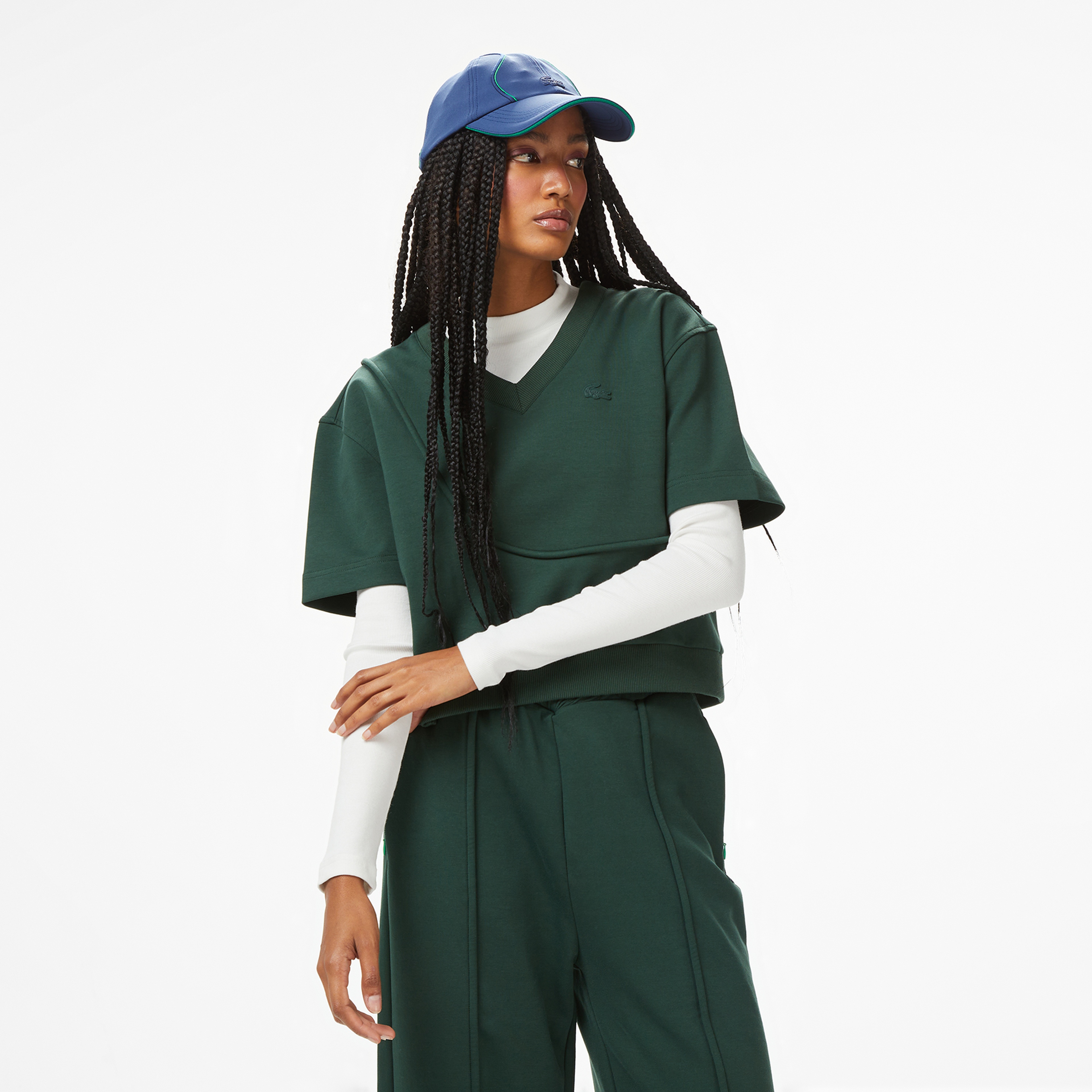 Lacoste x House of SuperStep Loose Fit Kadın Yeşil T-Shirt