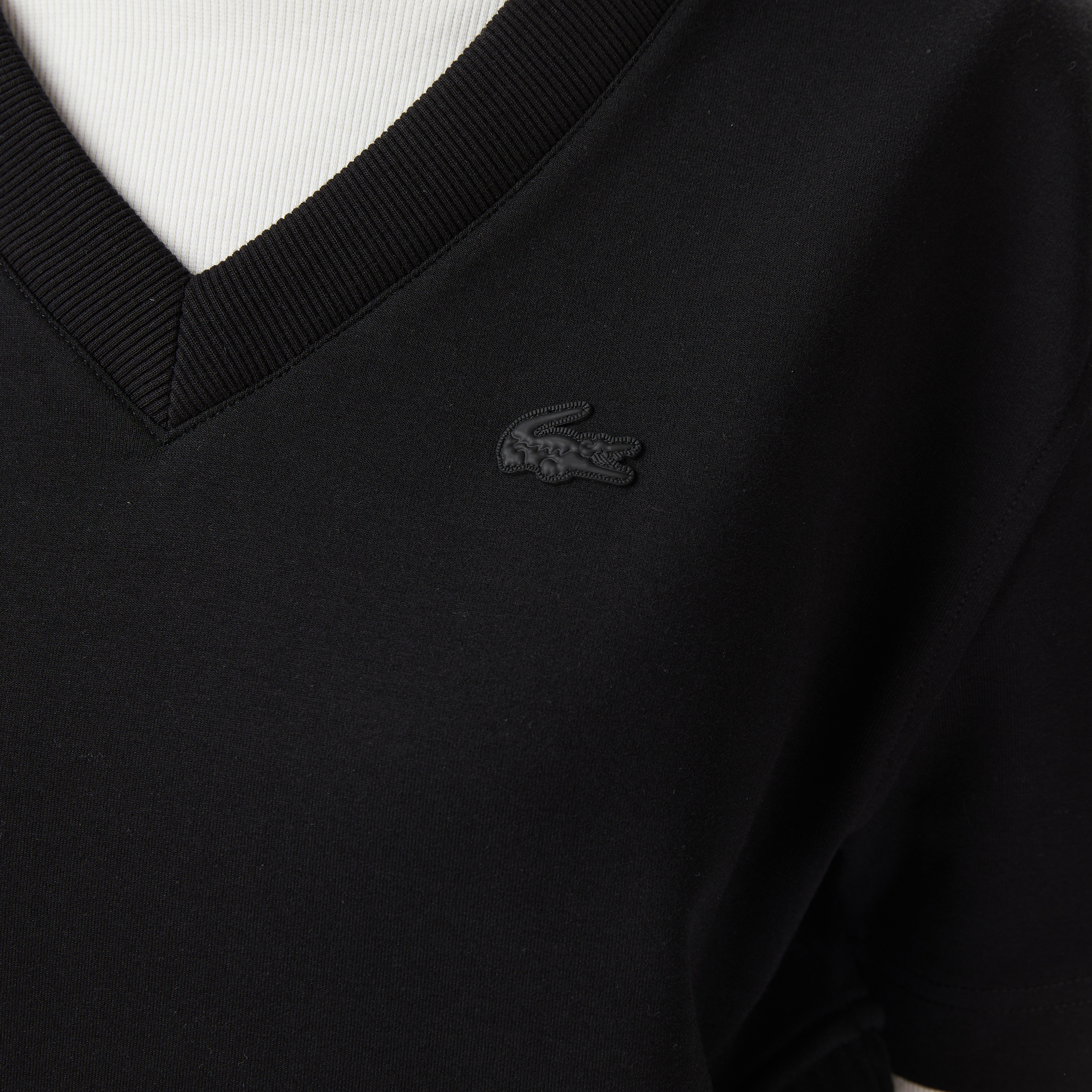 Lacoste x House of SuperStep Loose Fit Kadın Siyah T-Shirt