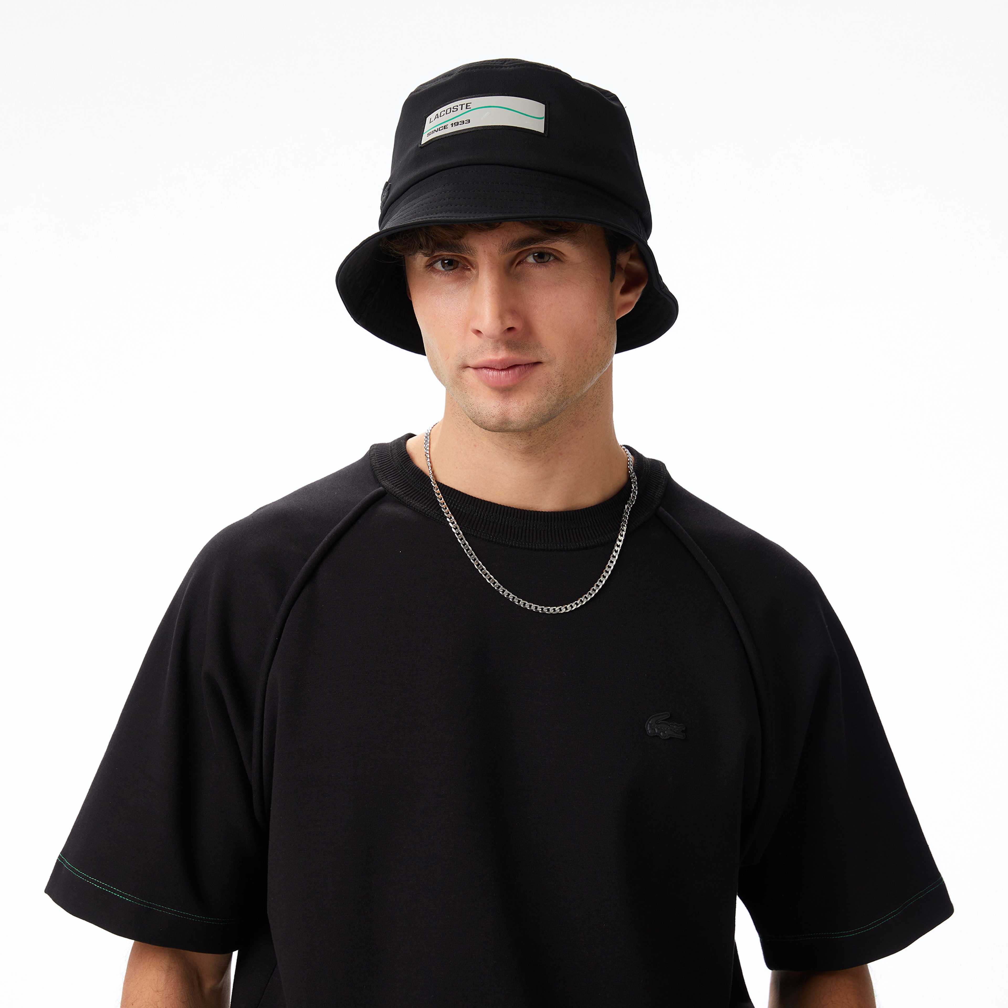 Lacoste x House of SuperStep Loose Fit Erkek Siyah T-Shirt