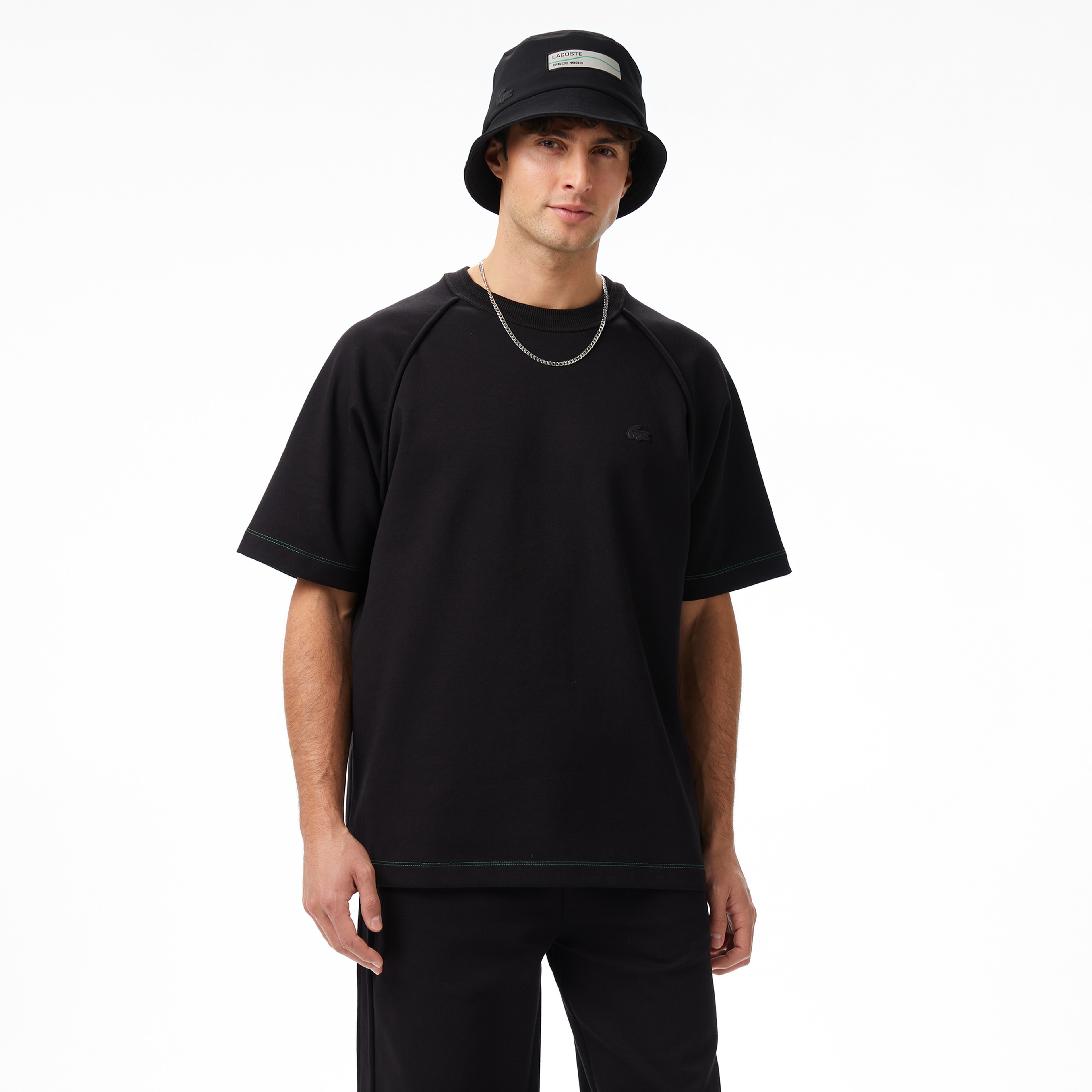 Lacoste x House of SuperStep Loose Fit Erkek Siyah T-Shirt