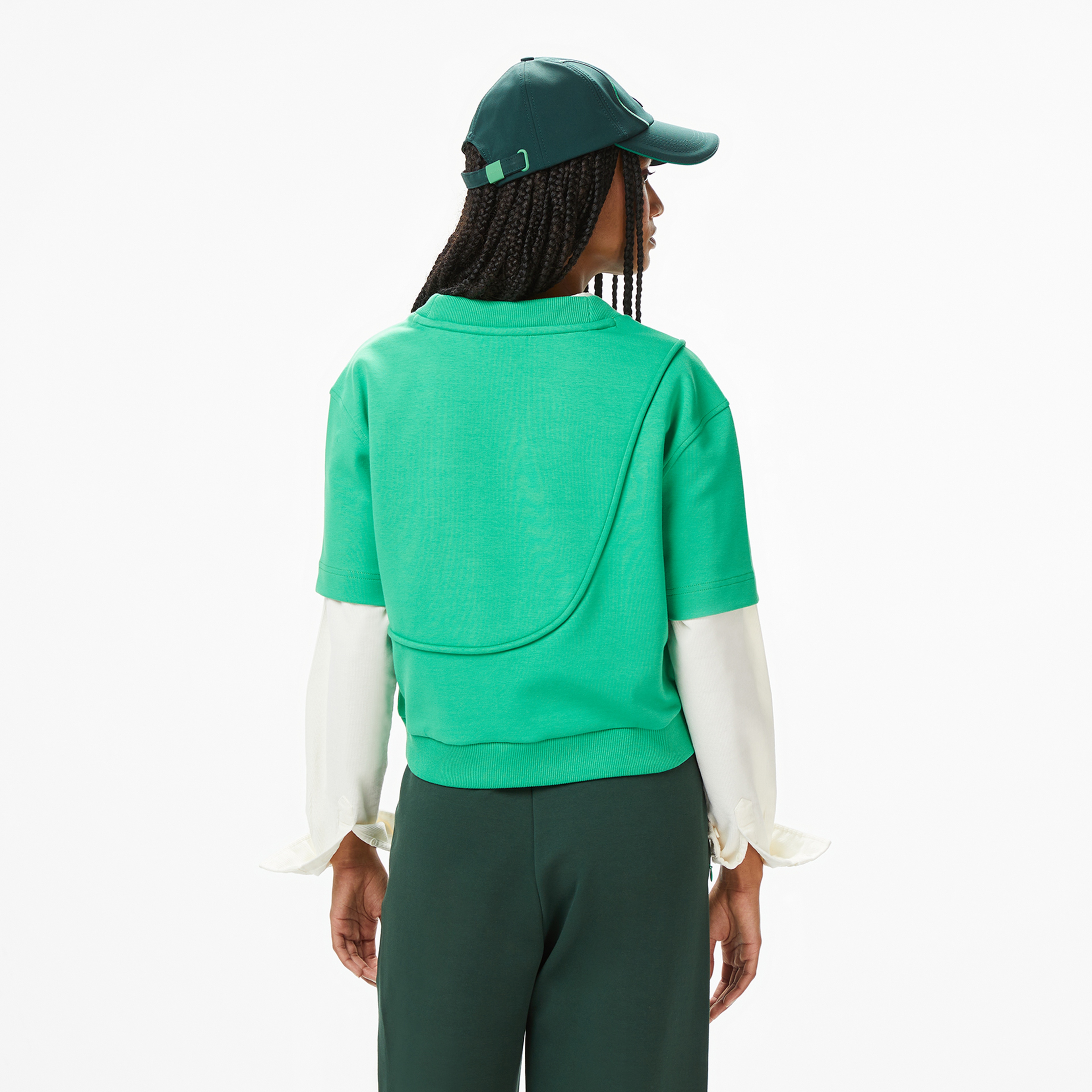 Lacoste x House of SuperStep Loose Fit Kadın Yeşil T-Shirt