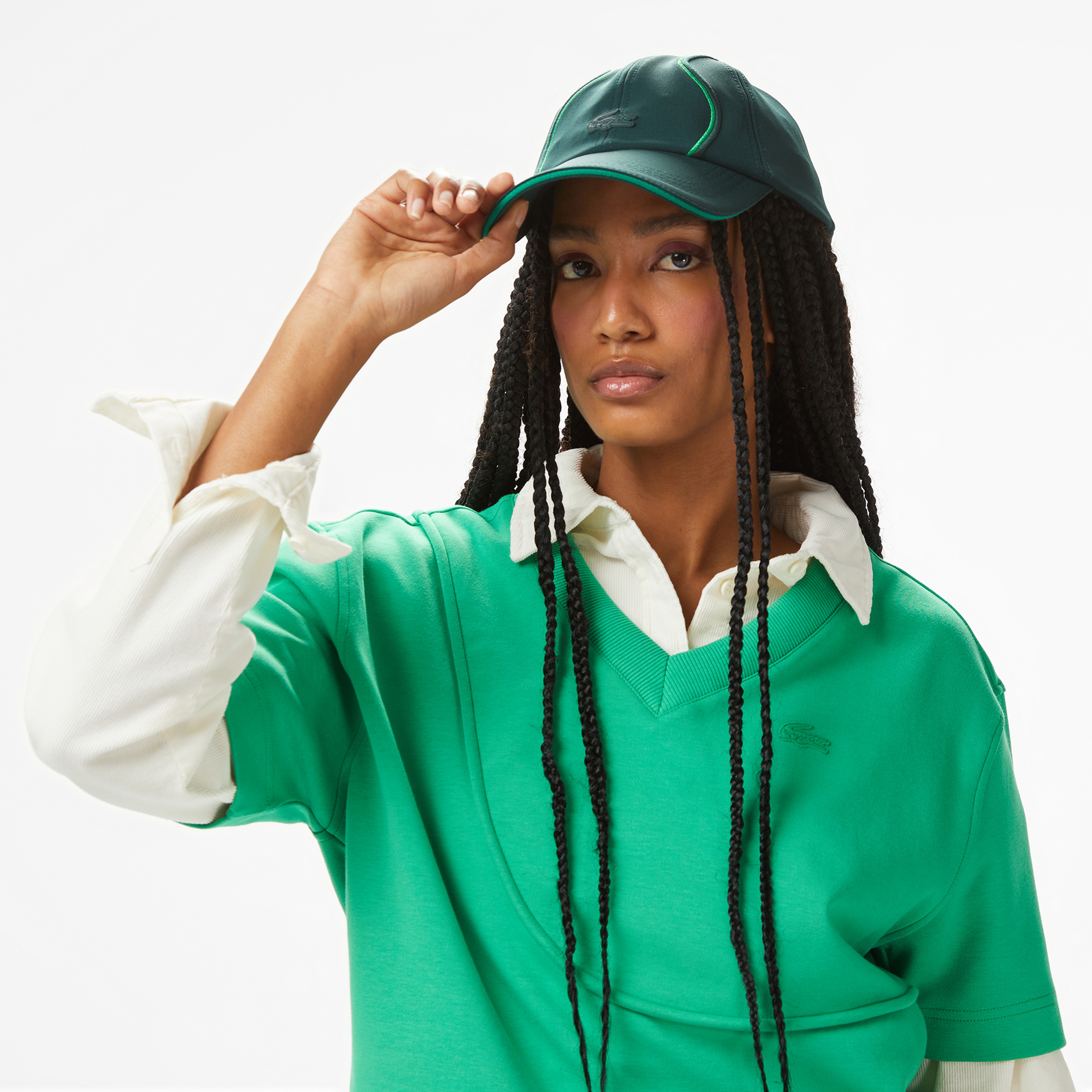 Lacoste x House of SuperStep Loose Fit Kadın Yeşil T-Shirt