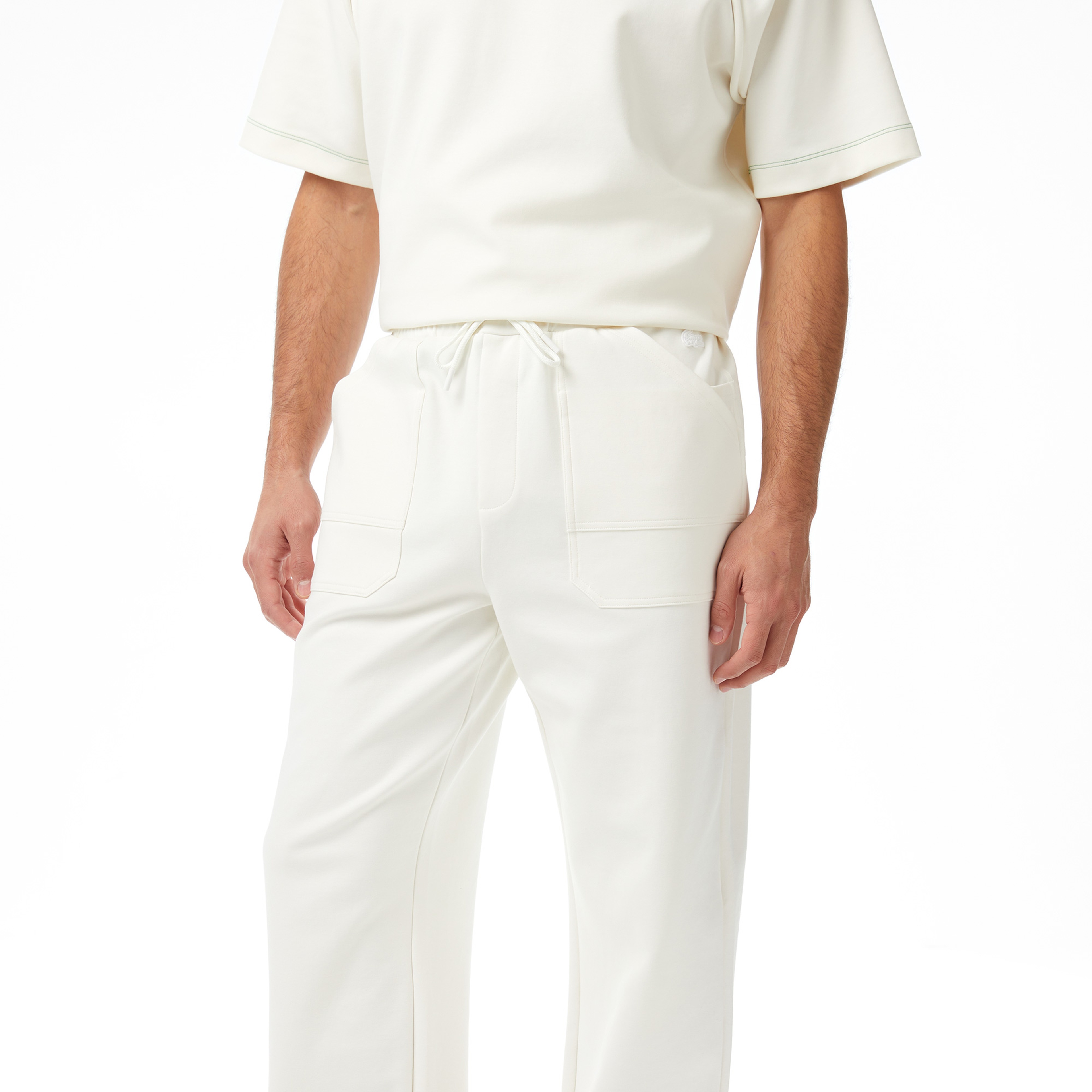 Lacoste x House of SuperStep Slim Fit Erkek Beyaz Eşofman Altı