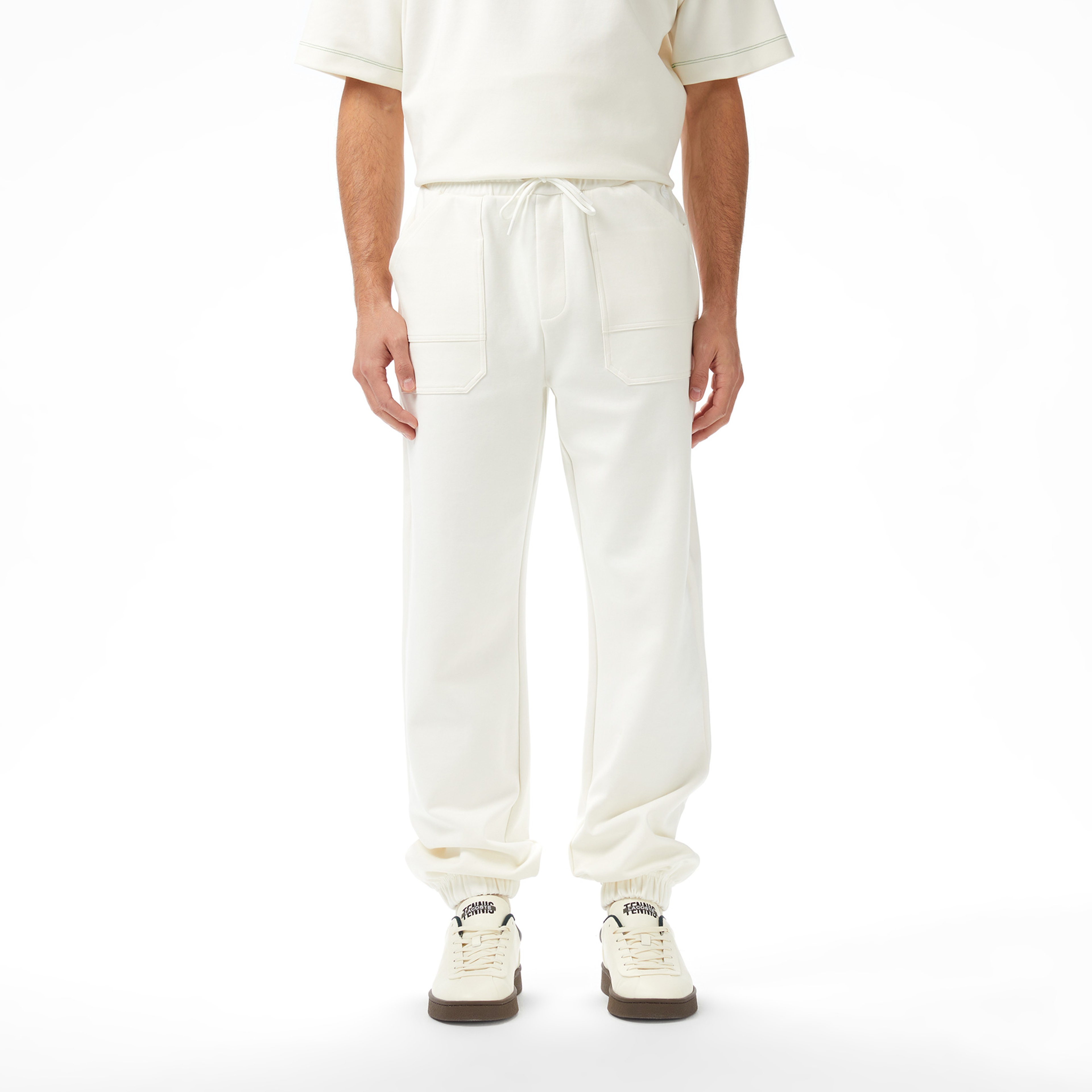 Lacoste x House of SuperStep Slim Fit Erkek Beyaz Eşofman Altı