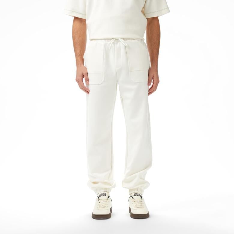 Lacoste x House of SuperStep Slim Fit Erkek Beyaz Eşofman Altı